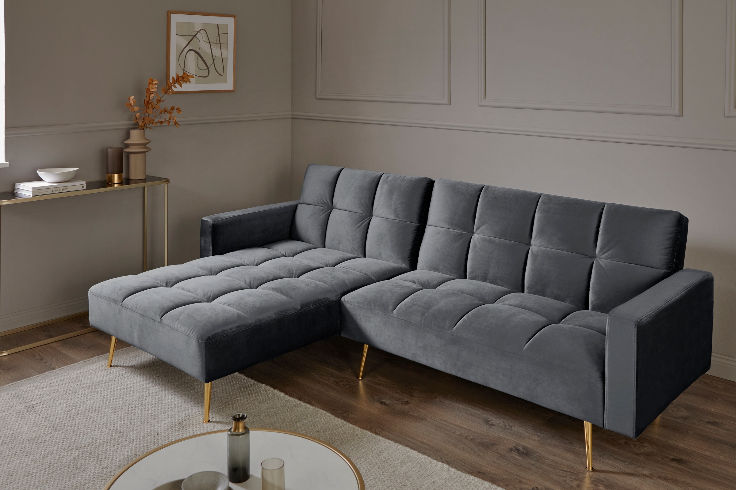 Jahnke Ecksofa »CHILLAX POSH CORNER« mit Schlaffunktion, wechselseitig montierbar, 244 x 150 cm