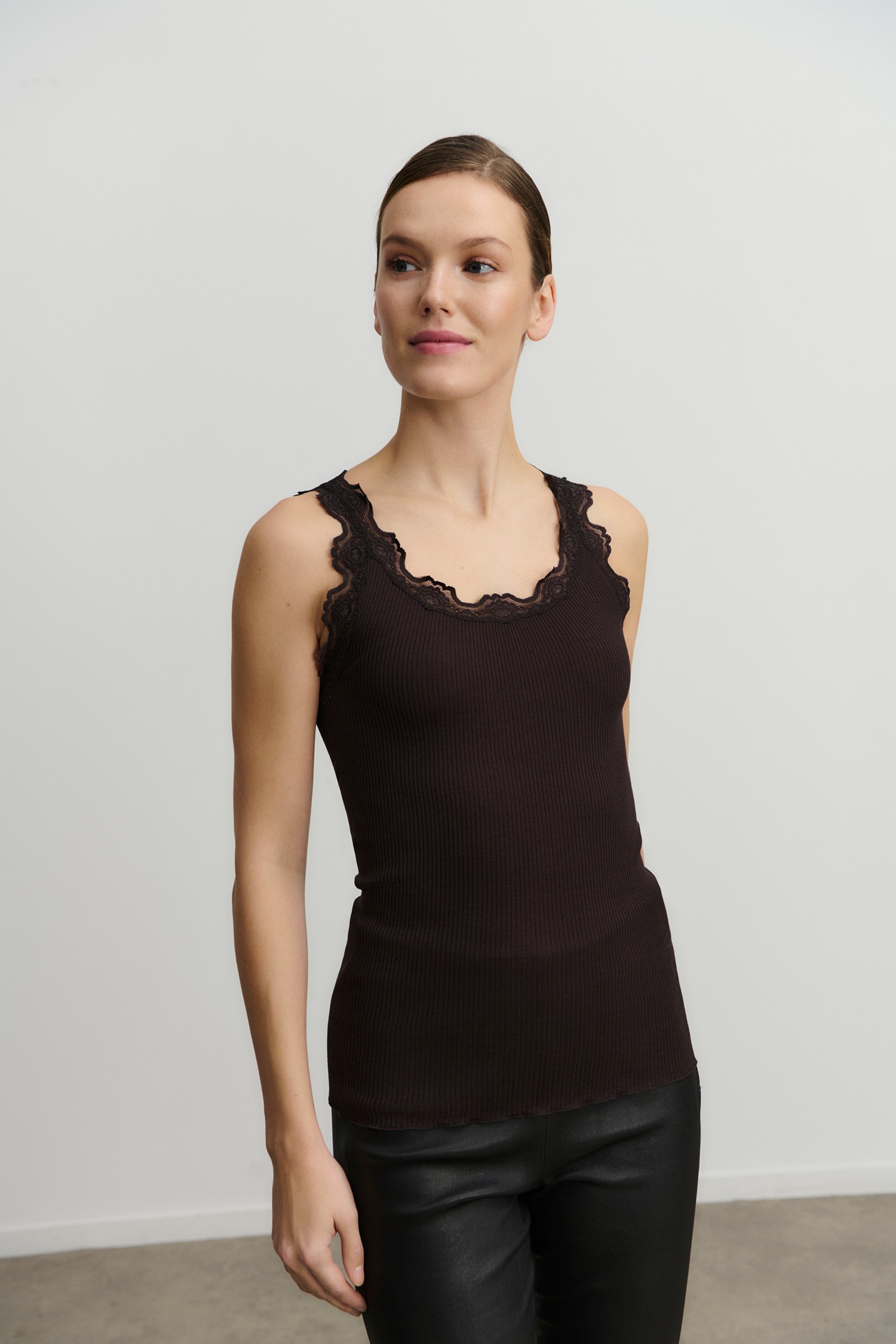 rosemunde Spitzentop "Babette Silk Top" Vintage-Spitzenbesatz, mit Rundhals günstig online kaufen