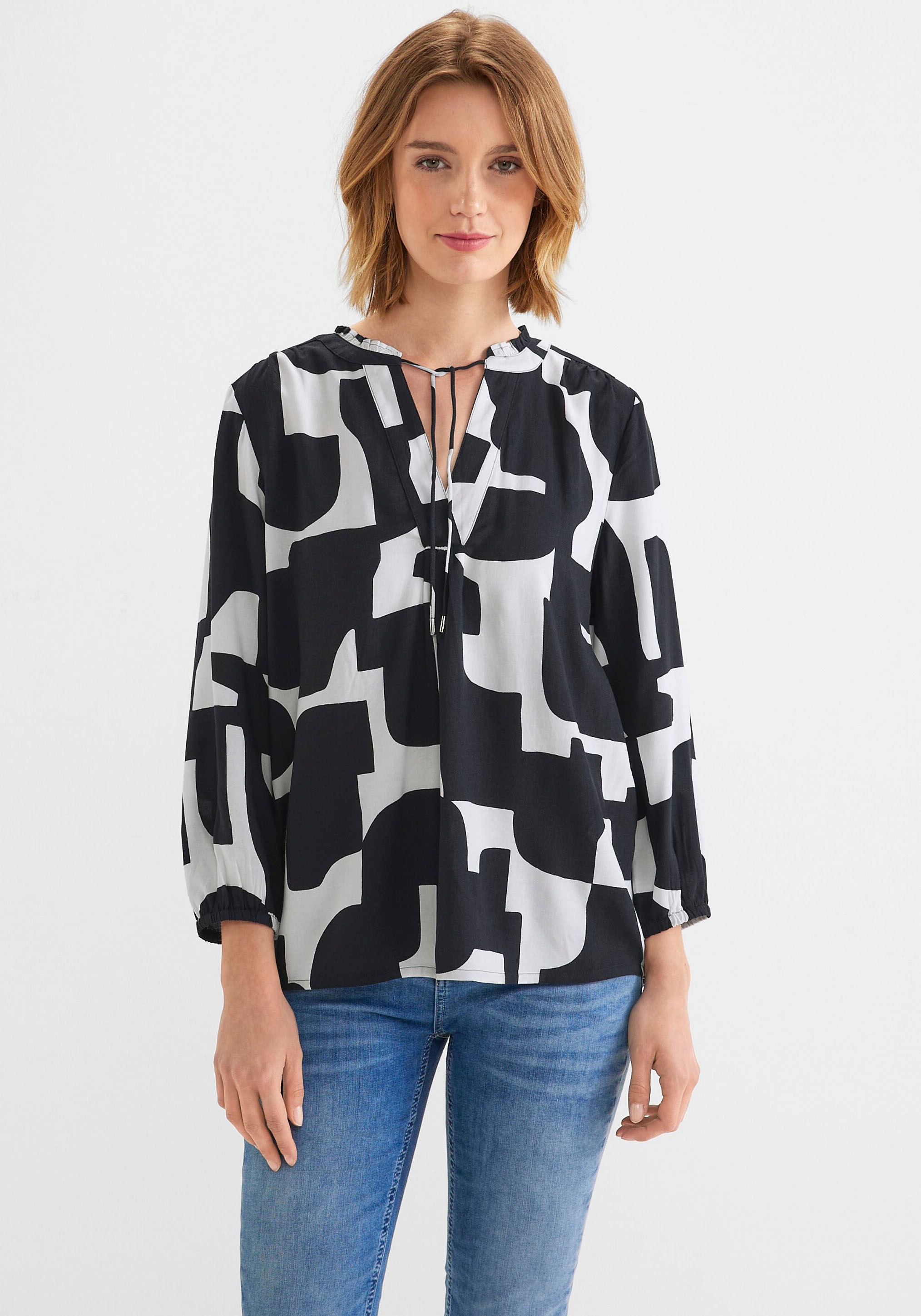STREET ONE Druckbluse, mit geschlitztem Rundhalsausschnitt kaufen