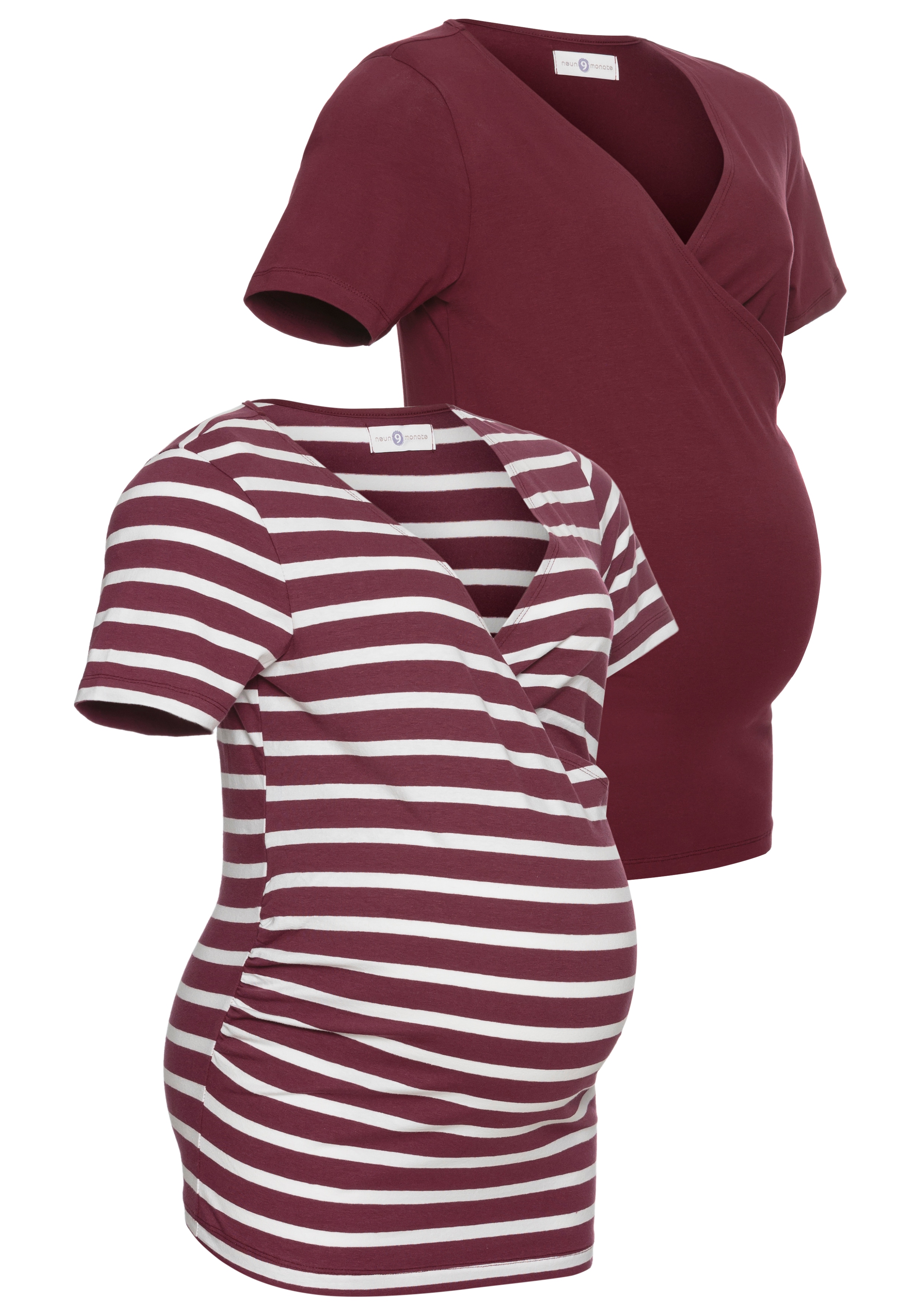 Neun Monate Umstandsshirt ", 2er Pack T-Shirts für Schwangerschaft und Stillzeit" Packung, 2, für bequemes Stillen