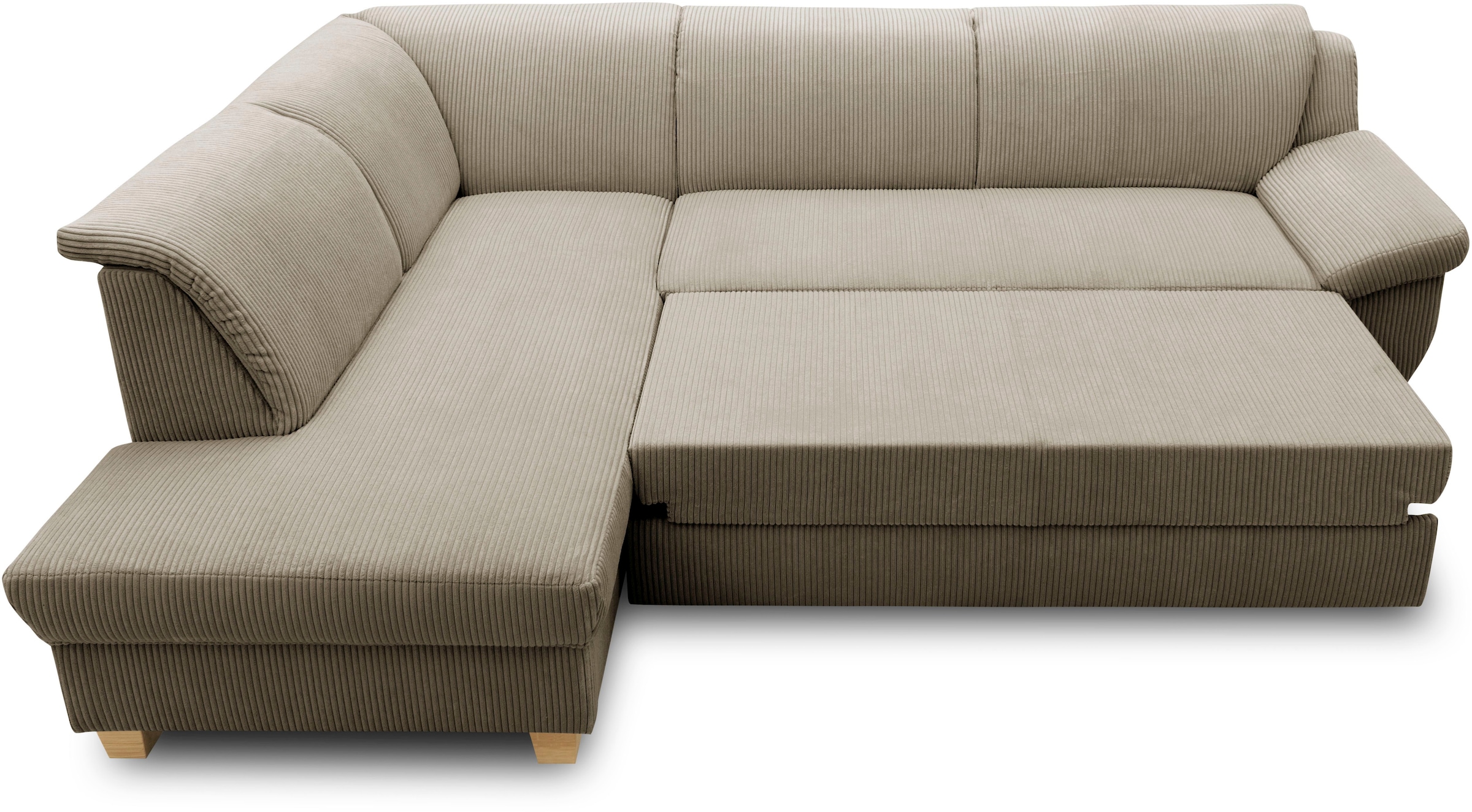 Home affaire Ecksofa »Yesterday zeitlos und elegant, bequeme Armlehnen, L-Form«, wahlweise mit Bettfunktion, auch in Cord