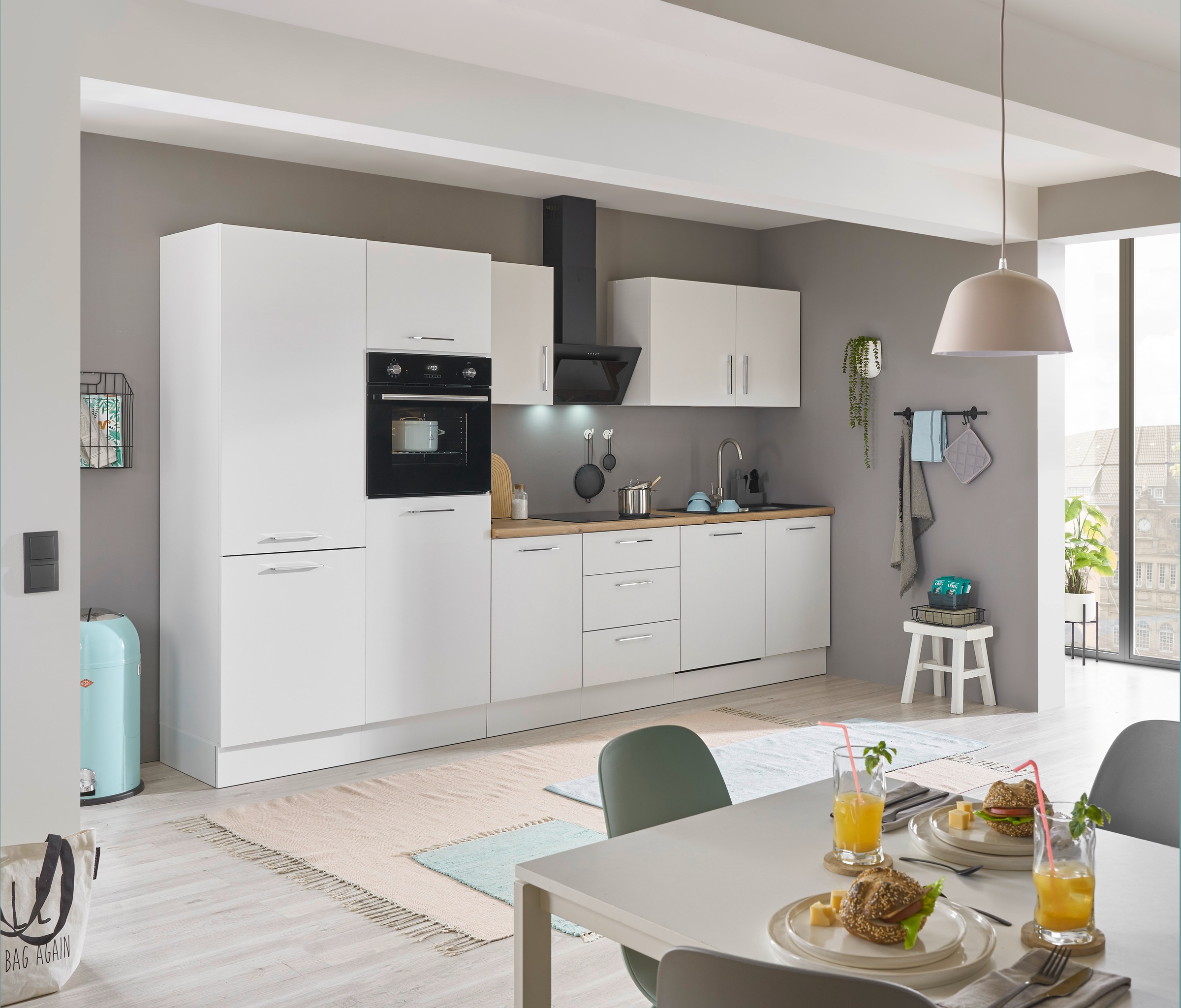 BASIC by Balculina Küchenzeile »Turin«, Breite 340 cm, wahlweise mit E-Geräten