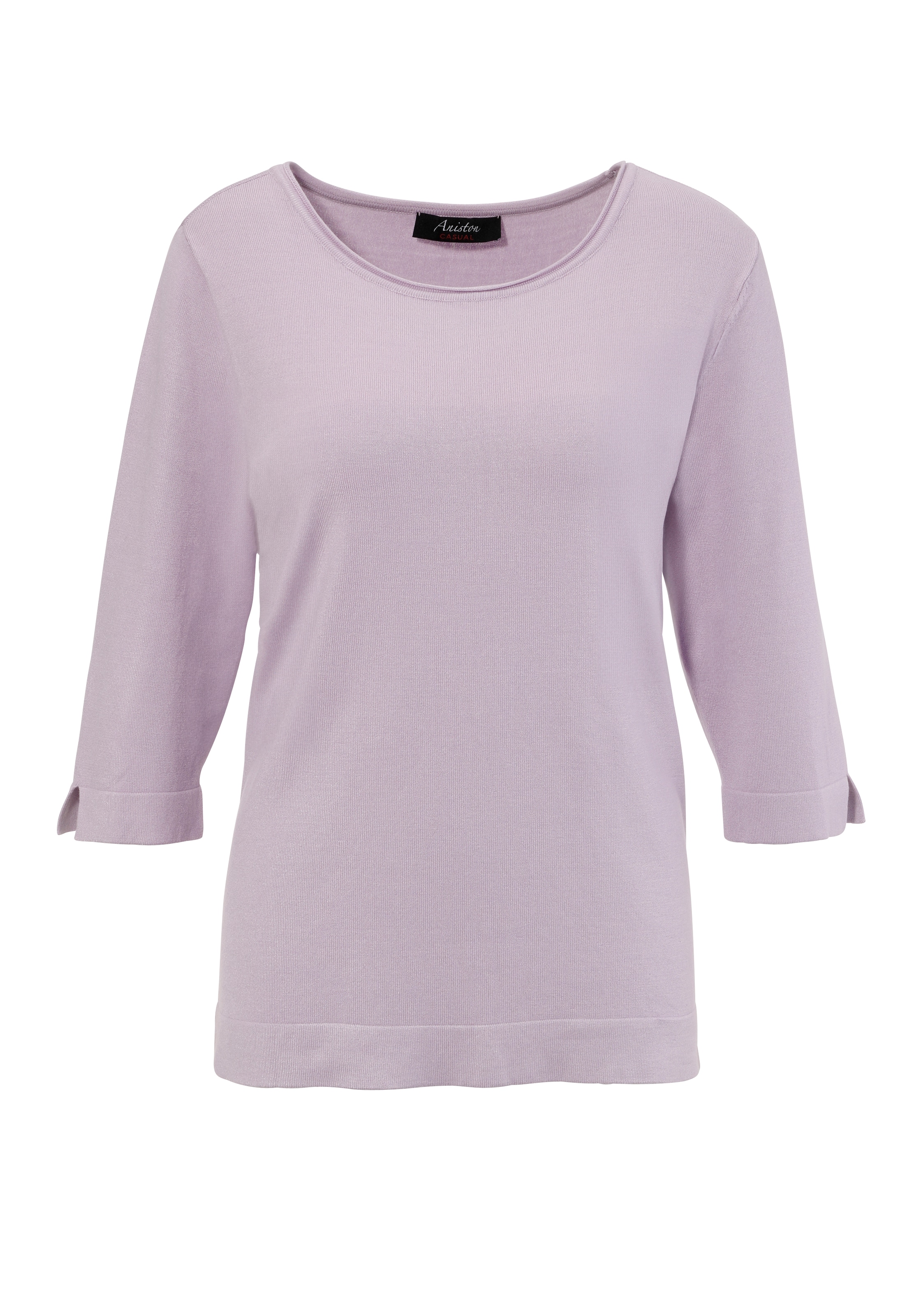 Aniston CASUAL Strickpullover, mit kleinem Schlitz an den 3/4-langen Ärmeln - NEUE KOLLEKTION