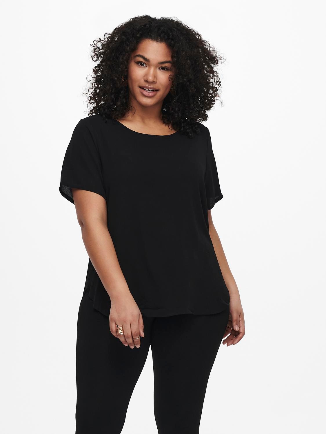 ONLY CARMAKOMA Shirtbluse "CARVICA SS TOP WVN NOOS" Materialmix, regular fi günstig online kaufen