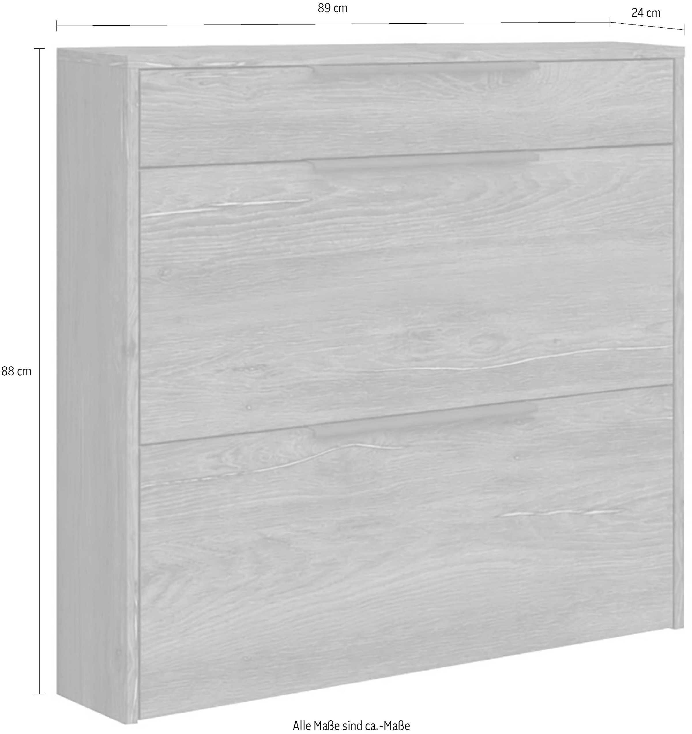 borchardt Möbel Hängeschuhschrank »Tom, Breite 89cm, bis Schuhgröße 44« Metallgriffe, 1 Schubfach, 2 Klappen