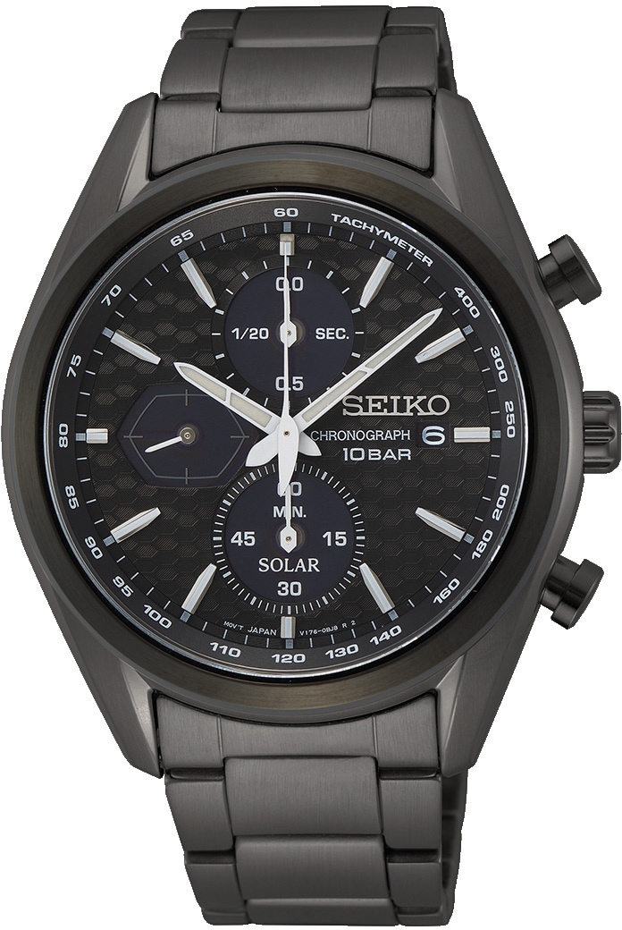 Seiko Chronograph »Macchina Sportiva, SSC773P1«, Armbanduhr, Herrenuhr, Datum, Stoppfunktion, Solar, Saphirglas