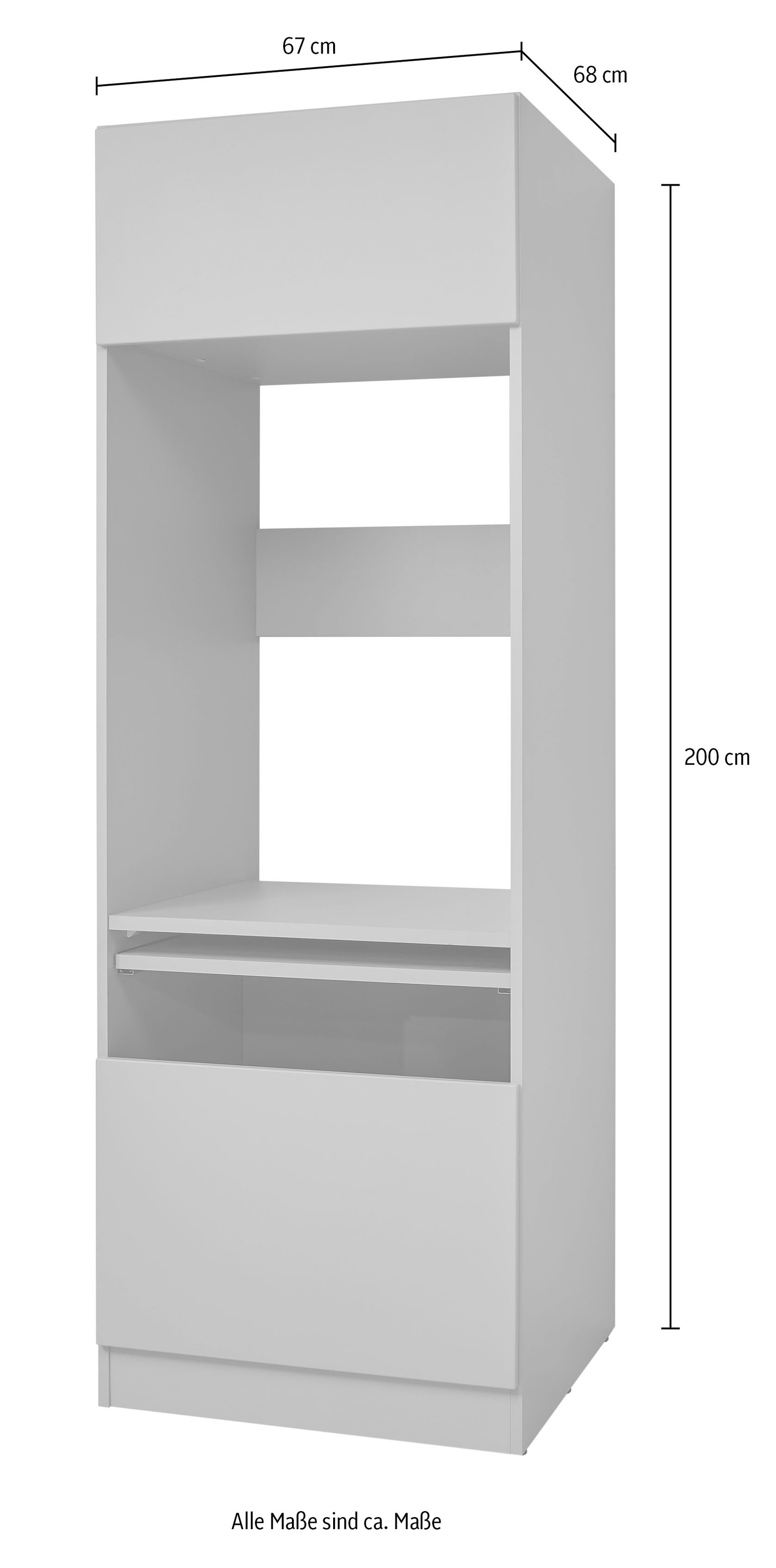 BASIC by Balculina Waschmaschinenumbauschrank »Washhome B/H/T 67x200x68 cm« 1 Stk. tlg. Breite 67cm, Metallschubkasten, Softclose