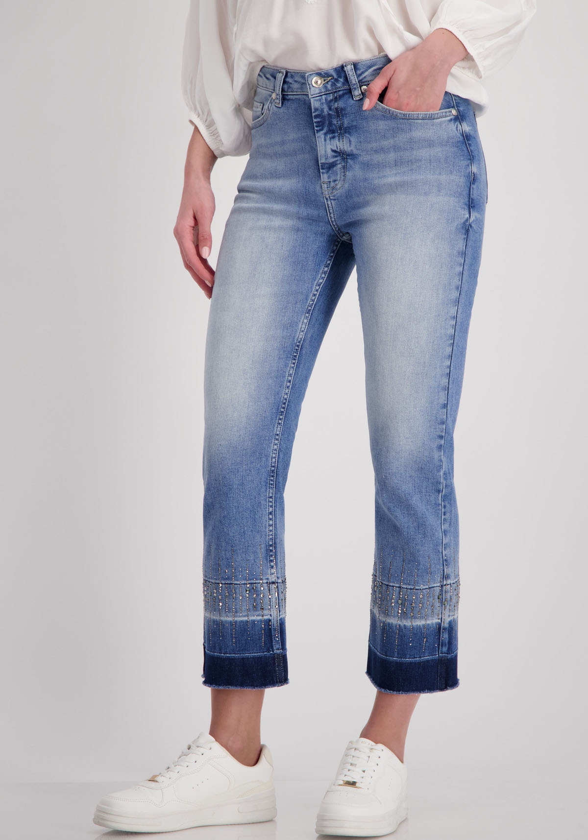 Bootcut-Jeans, mit Strass Steinen