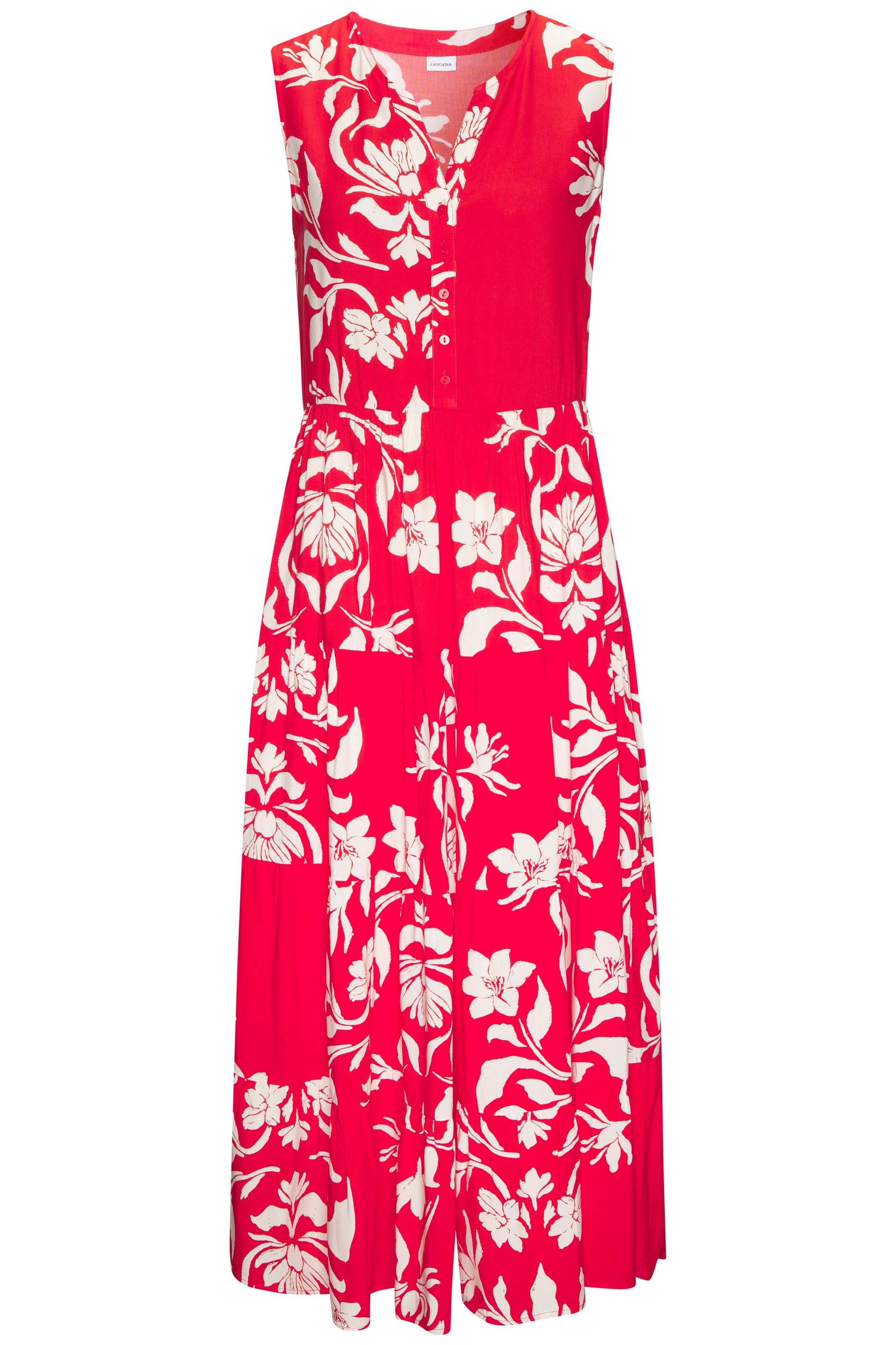 LASCANA Maxikleid mit Blumenprint und Knopfleiste, Sommerkleid, Strandkleid günstig online kaufen