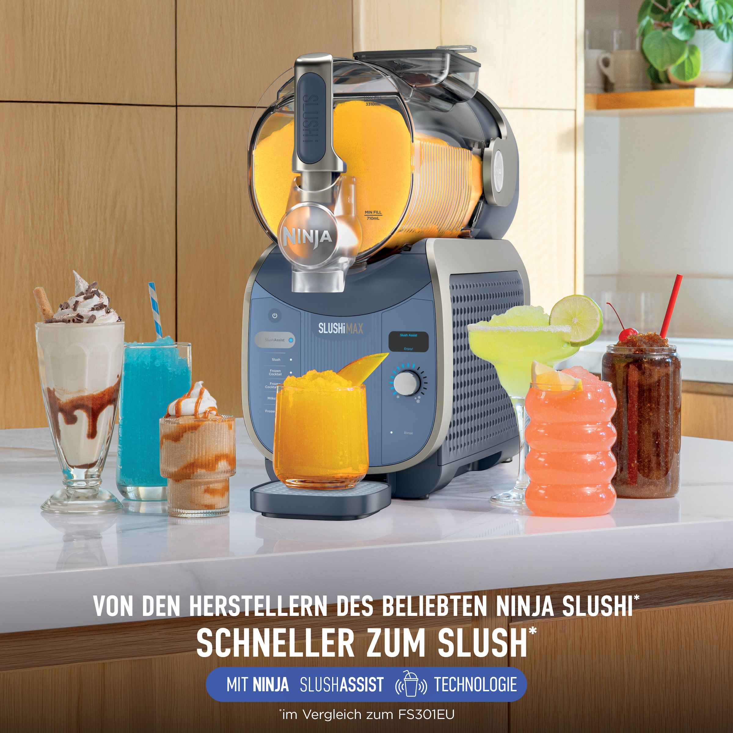 NINJA Slush-Eismaschine »SLUSHi MAX – Cyberspace FS605EUBL« 3,31 l 280 W für gefrorene Getränke, SlushAssist-Technologie