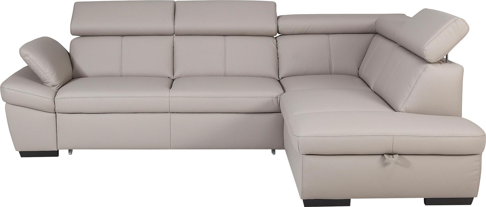 exxpo - sofa fashion Ecksofa »Salerno, L-Form«, inkl. Kopf- und Armteilverstellung, wahlweise mit Bettfunktion