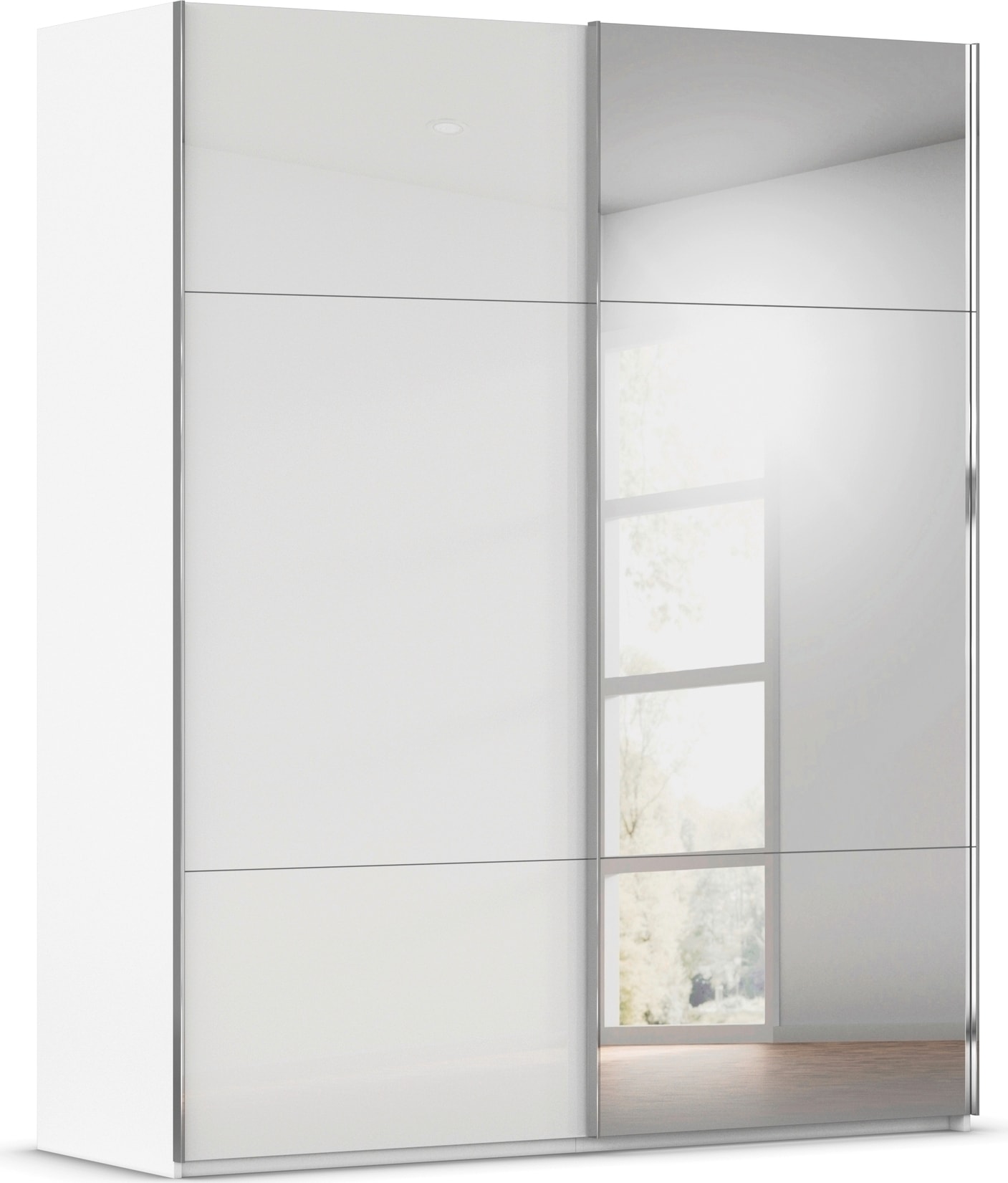 rauch Schwebetürenschrank "Kleiderschrank Schrank Garderobe Schlafzimmerschrank CONTIDO" 3 verschiedene Ausstattungen BASIC/CLASSIC/PREMIUM (inkl. SOFT-CLOSE), aus hochwertigem Material in 6 Breiten 2 Griff-Farben MADE IN GERMANY