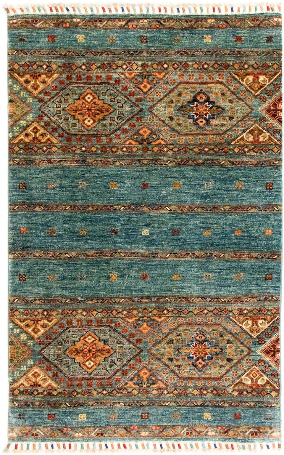 morgenland Wollteppich »Ziegler Modern Teppich handgeknüpft blau«, rechteckig, handgeknüpft