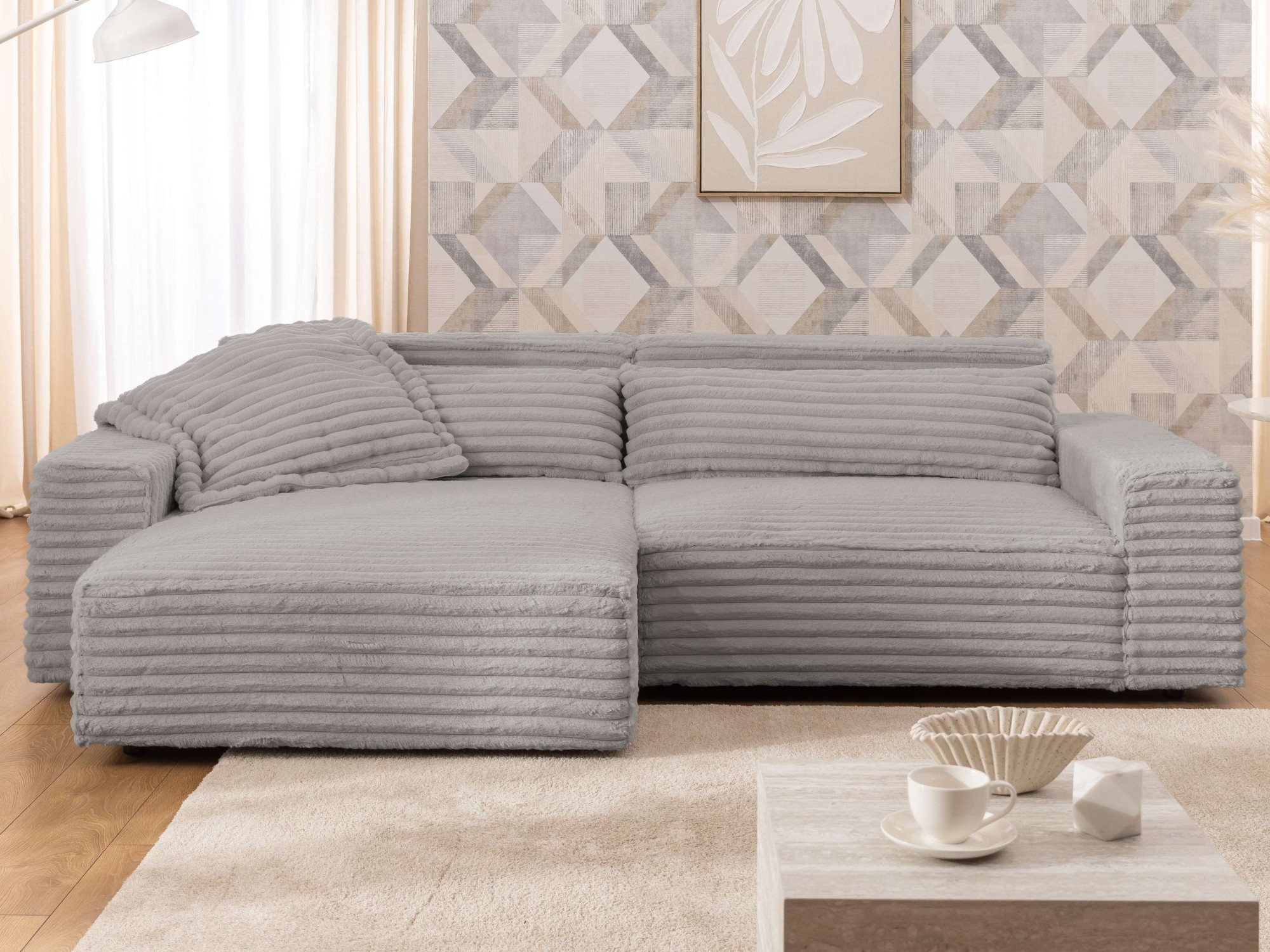 OTTO home Ecksofa "KINLEE Design-Sofa mit Recamiere rechts/links, Maße B/T/ günstig online kaufen