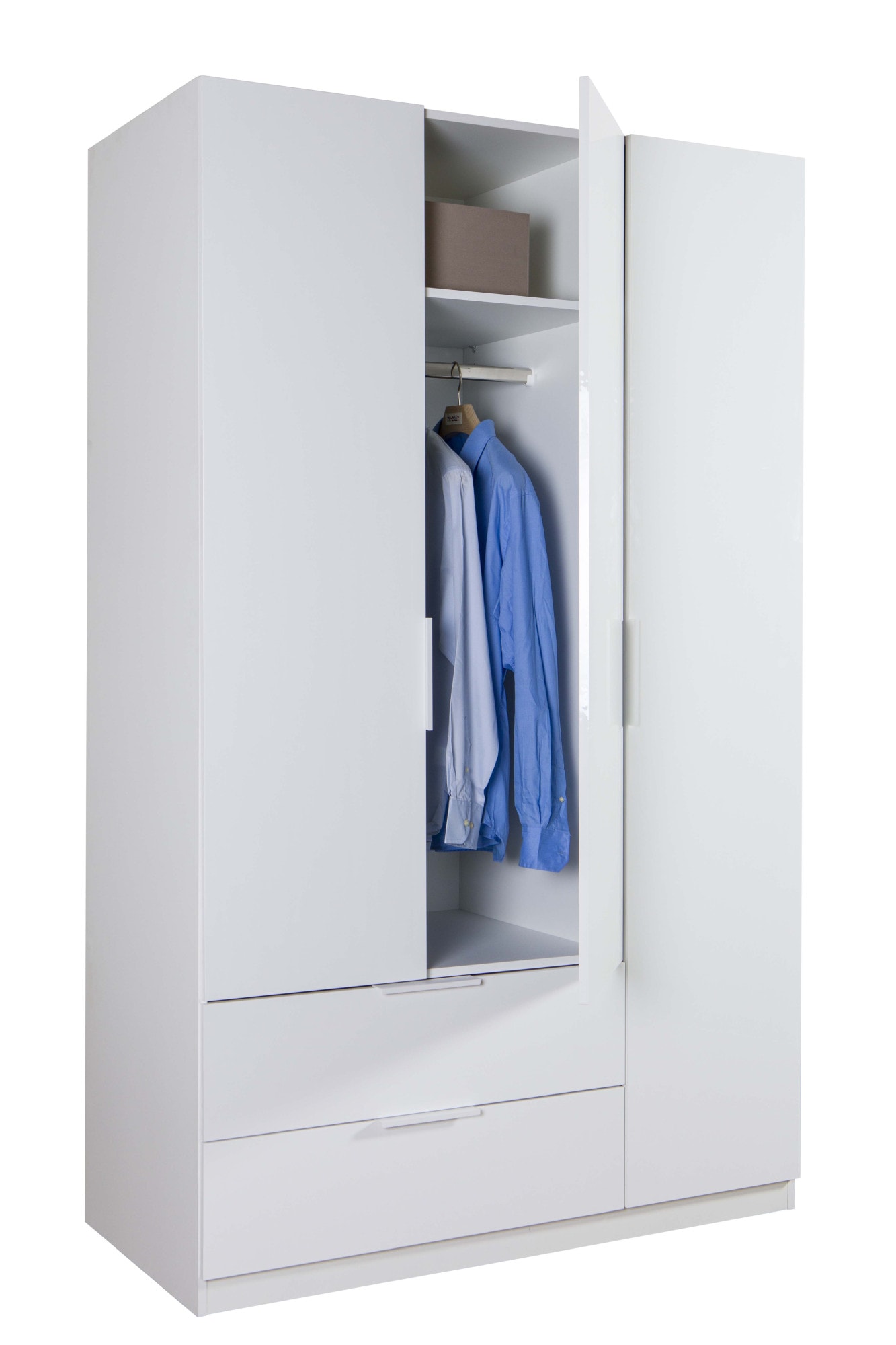 Composad Garderobenschrank »Espresso,Kleiderschrank, Raumsparschrank, Multifunktionsschrank«, (1 St.), mit 3 Türen und 2 breiten Schubladen