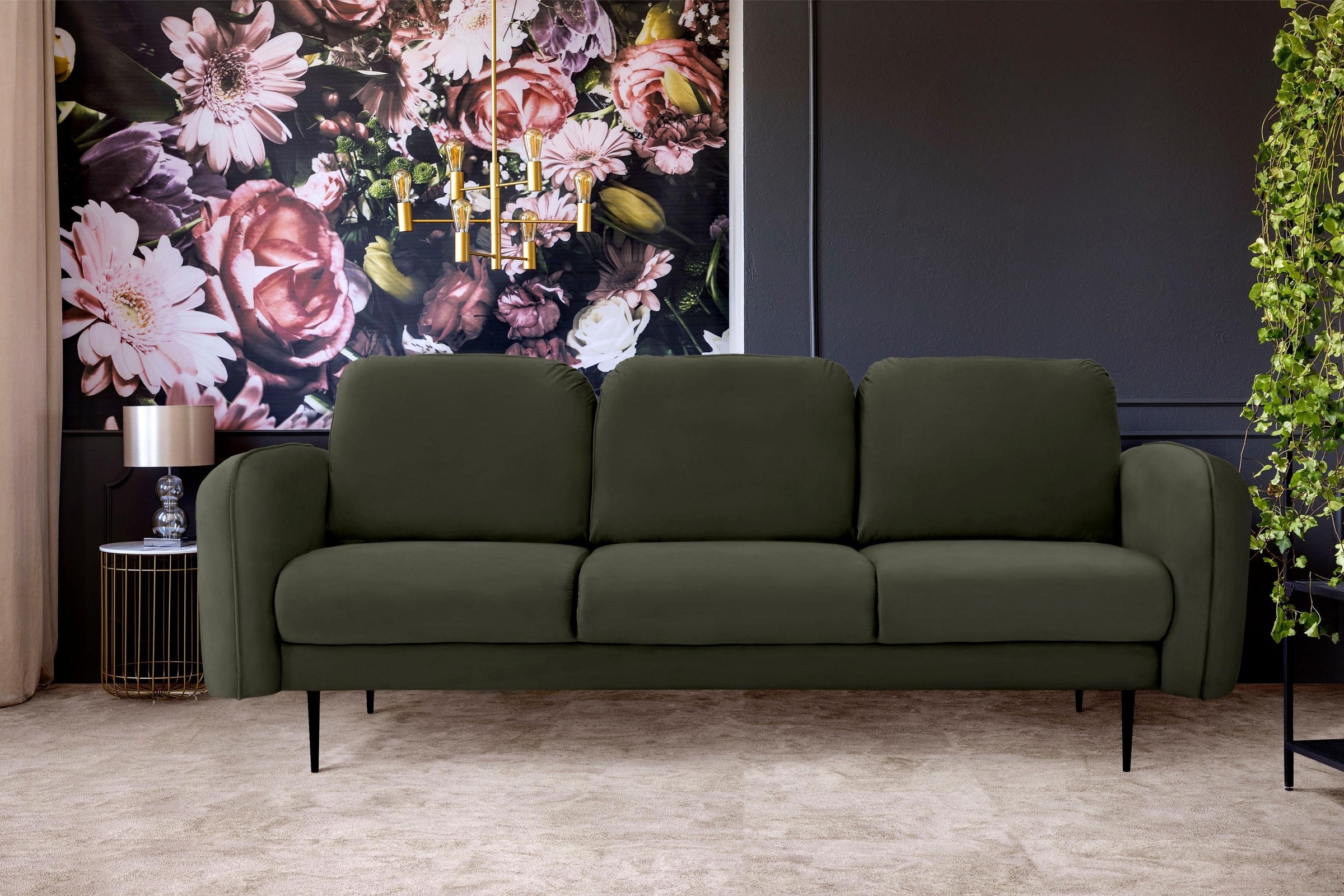 Home affaire 3-Sitzer "Skidi" mit losen Rückenkissen und Keder oben auf der günstig online kaufen