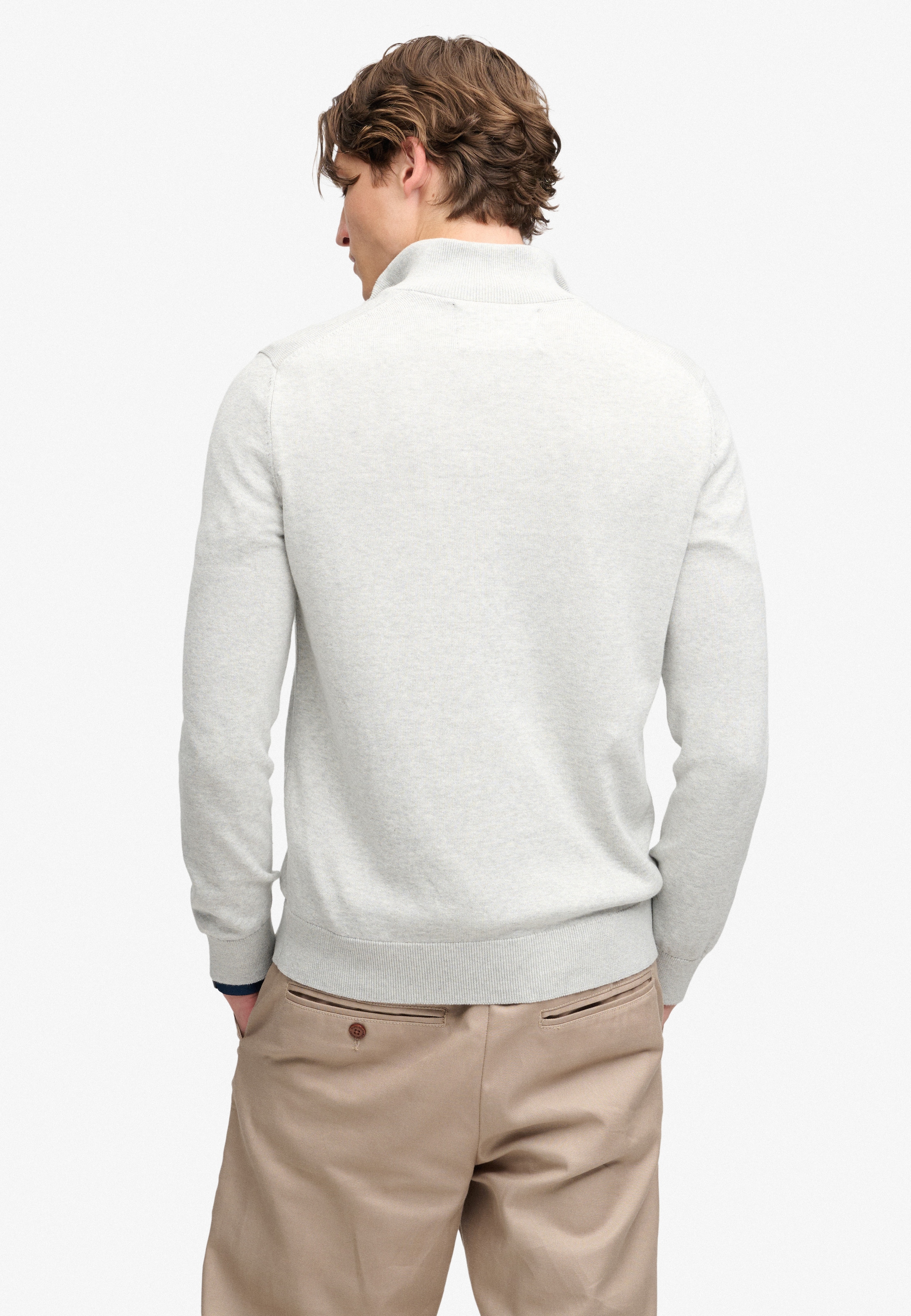 Superdry Strickpullover »PREP ESSENTIAL COTTON HALF ZIP« Baumwolle, slim fit