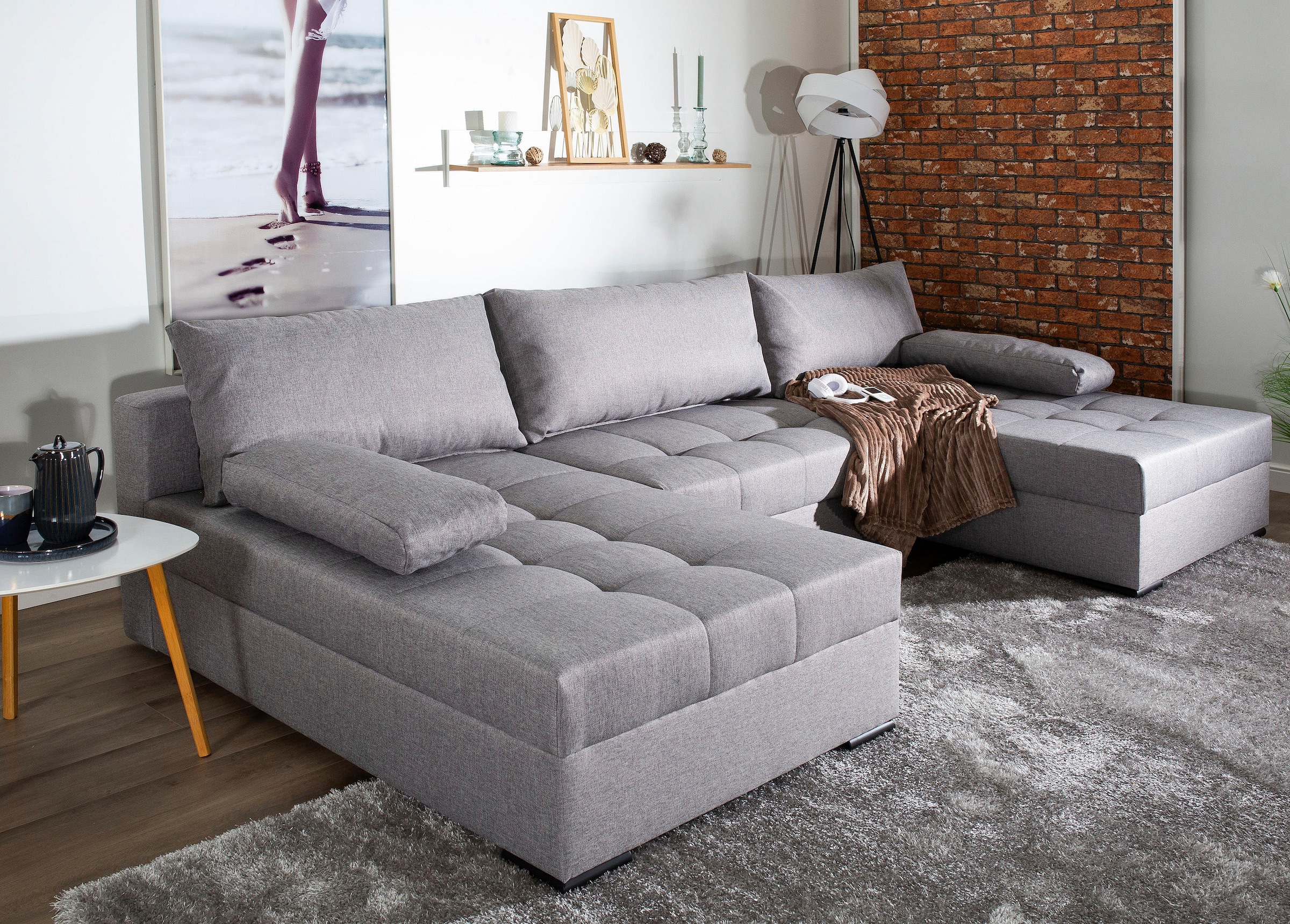 COLLECTION AB Wohnlandschaft "Josy", inkl. Bettfunktion, Bettkasten, mit 3 günstig online kaufen