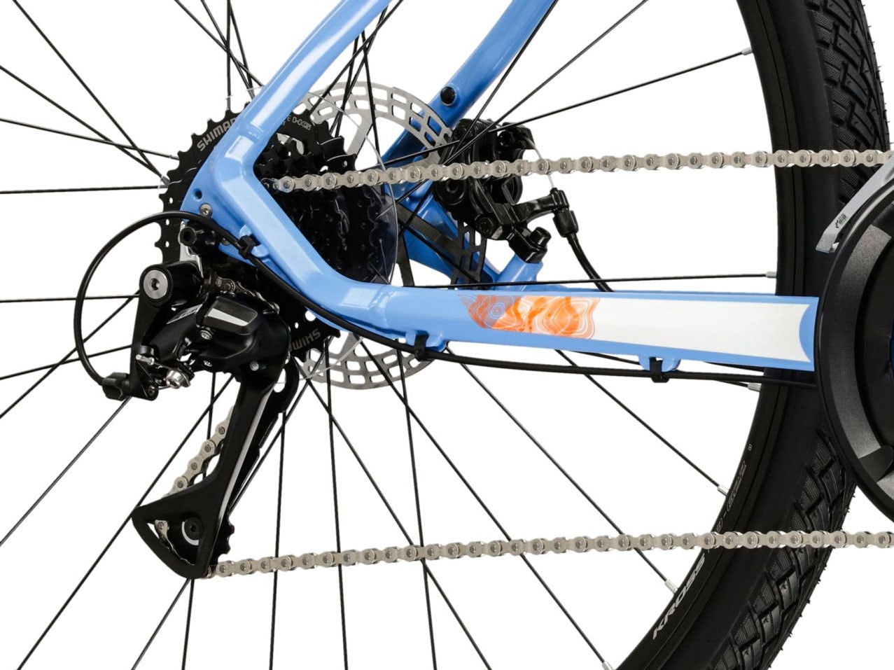 Kross Crossrad »Crossrad Damen 28" Evado 3.0 blau 16 Gänge« 16 Gang Shimano ACERA M3020 Schaltwerk Kettenschaltung