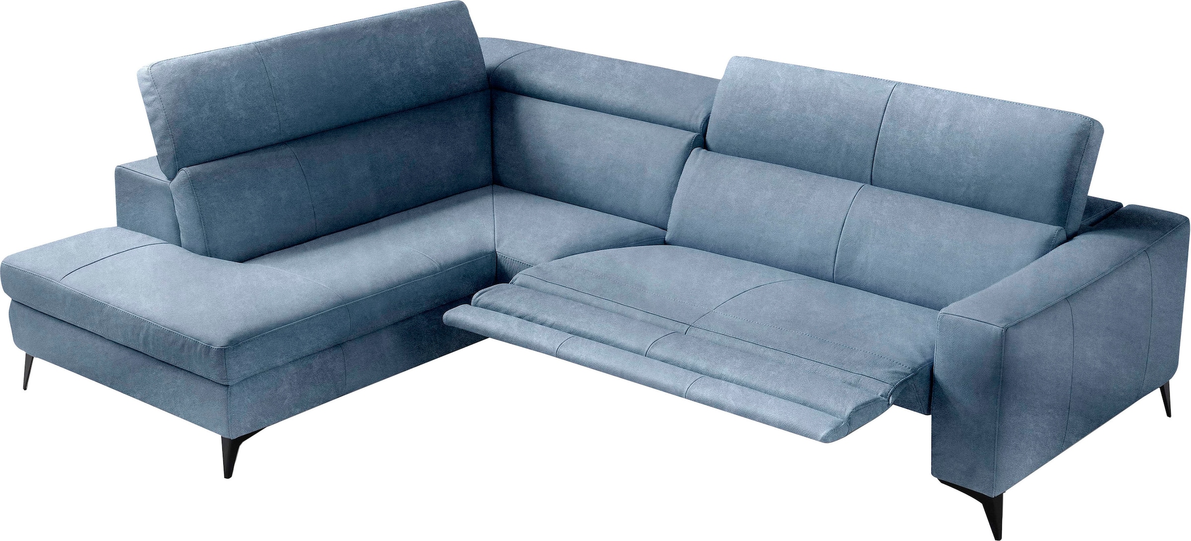 Egoitaliano Ecksofa "Edith, Designsofa mit hohem Sitzkomfort, Breite 269cm, L-Form" inkl. elektrischer Relaxfunktion und manuell verstellbaren Kopfteilen