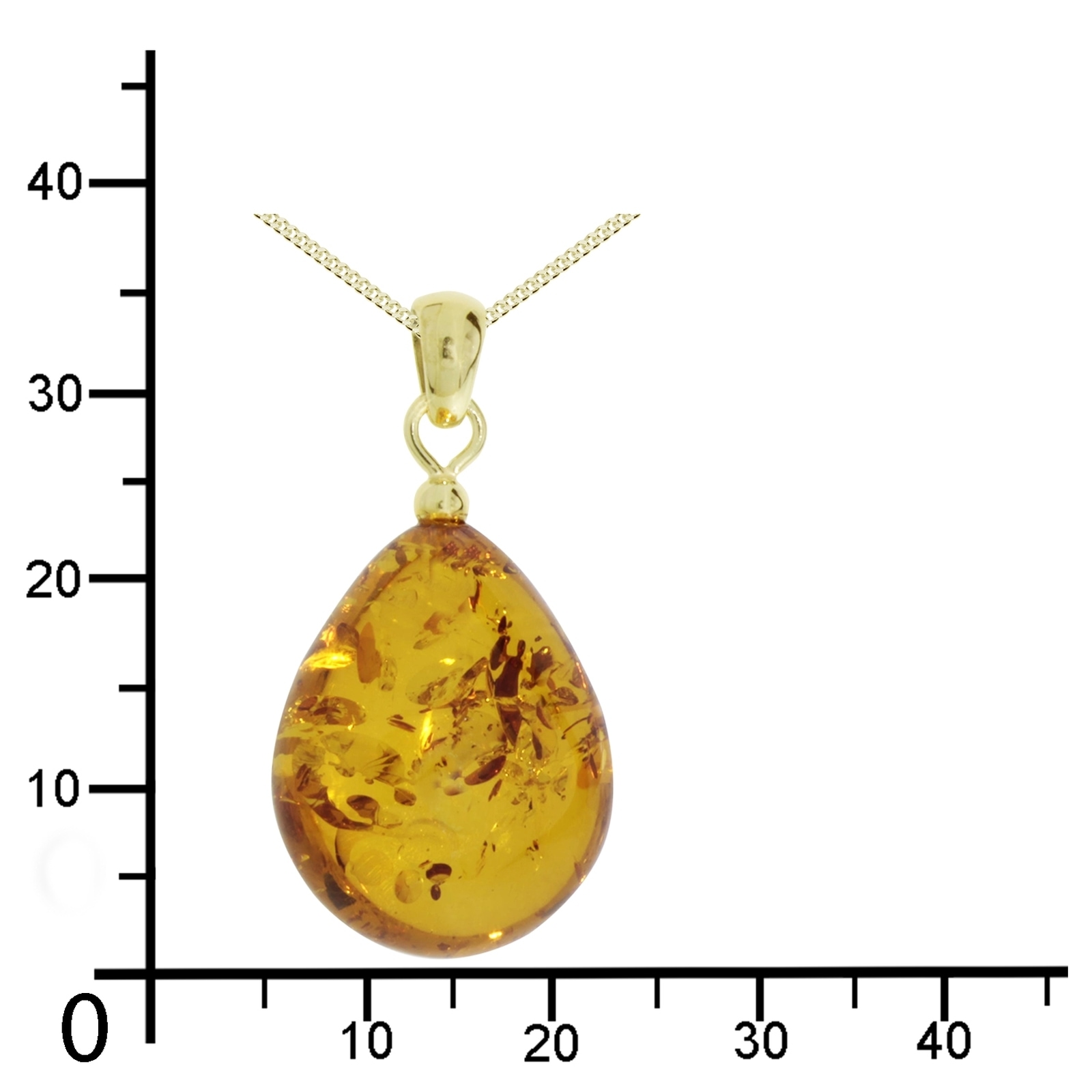 OSTSEE-SCHMUCK Kette mit Anhänger »Ostsee-Schmuck Kette mit Anhänger Tropfen ca. 22 mm lang«, (2 tlg.)