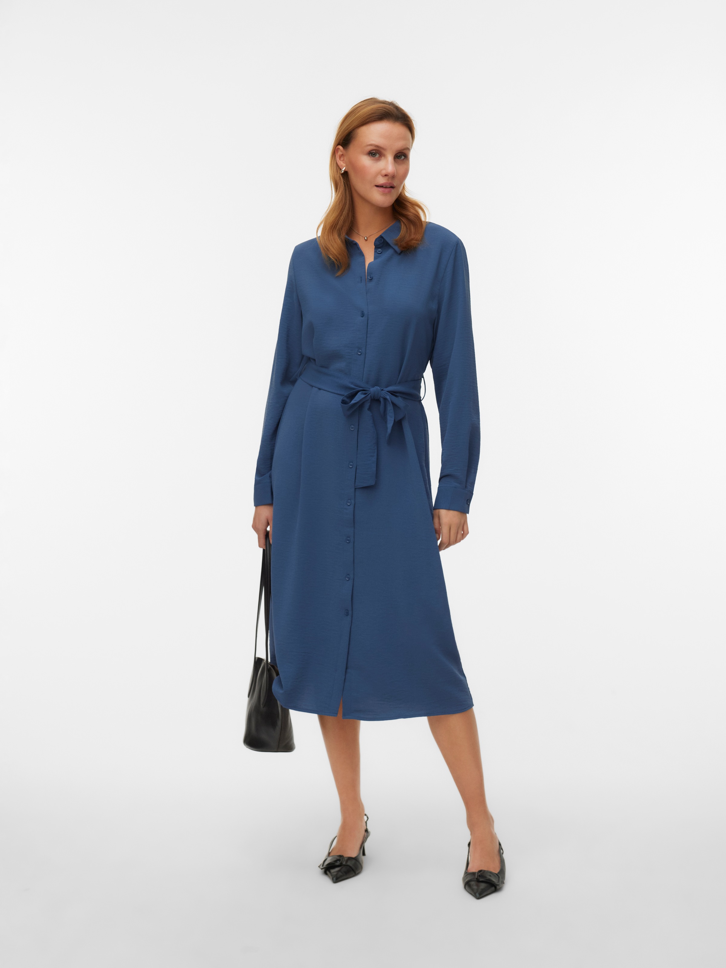 Thumbnail - Vero Moda Midikleid "VMESME LS CALF SHIRT DRESS WVN GA" Sommerkleid