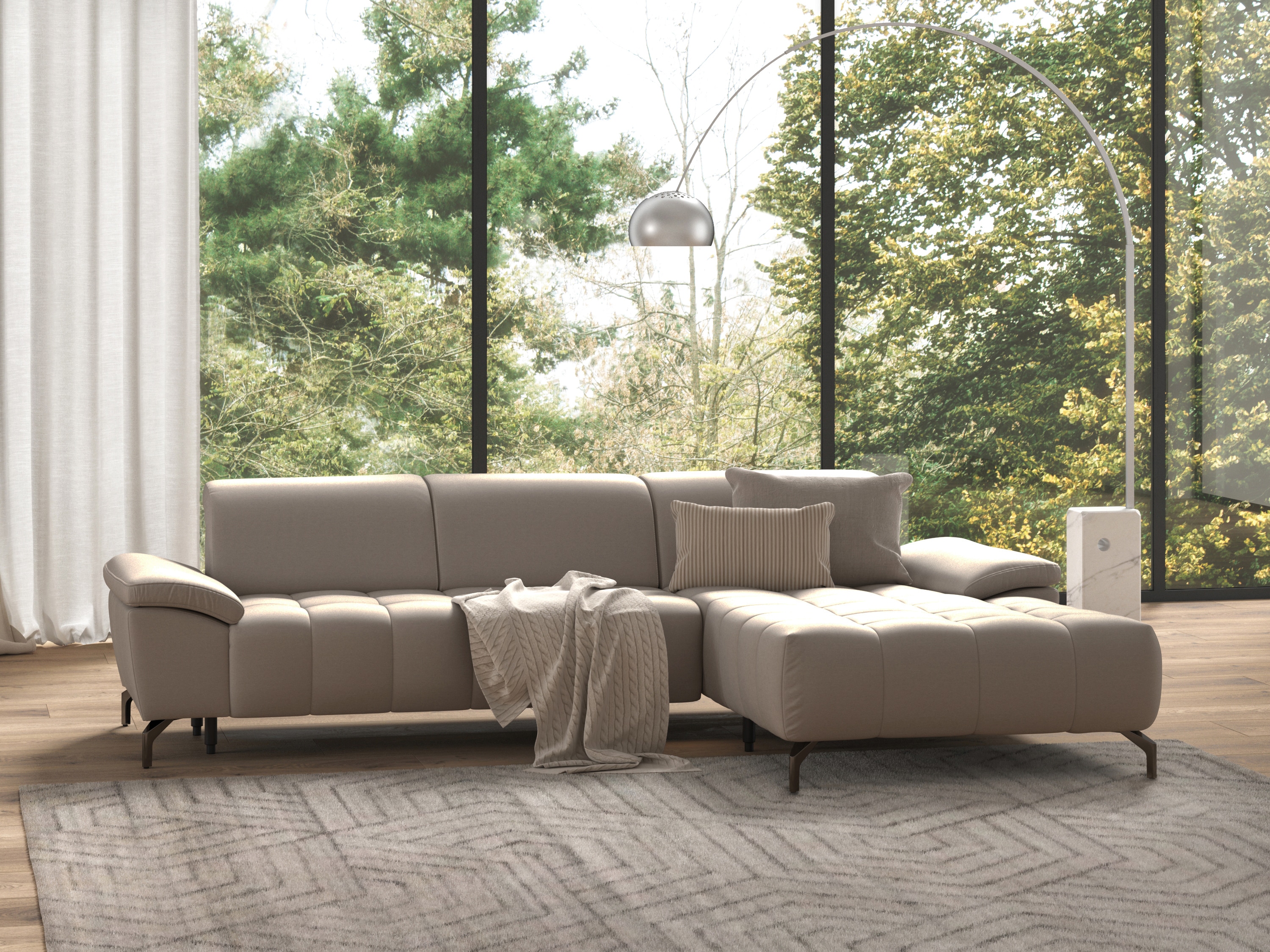 sit&more Ecksofa "Cool L-Form" wahlweise mit Kopfteilverstellung und Vorziehsitz, motorisch