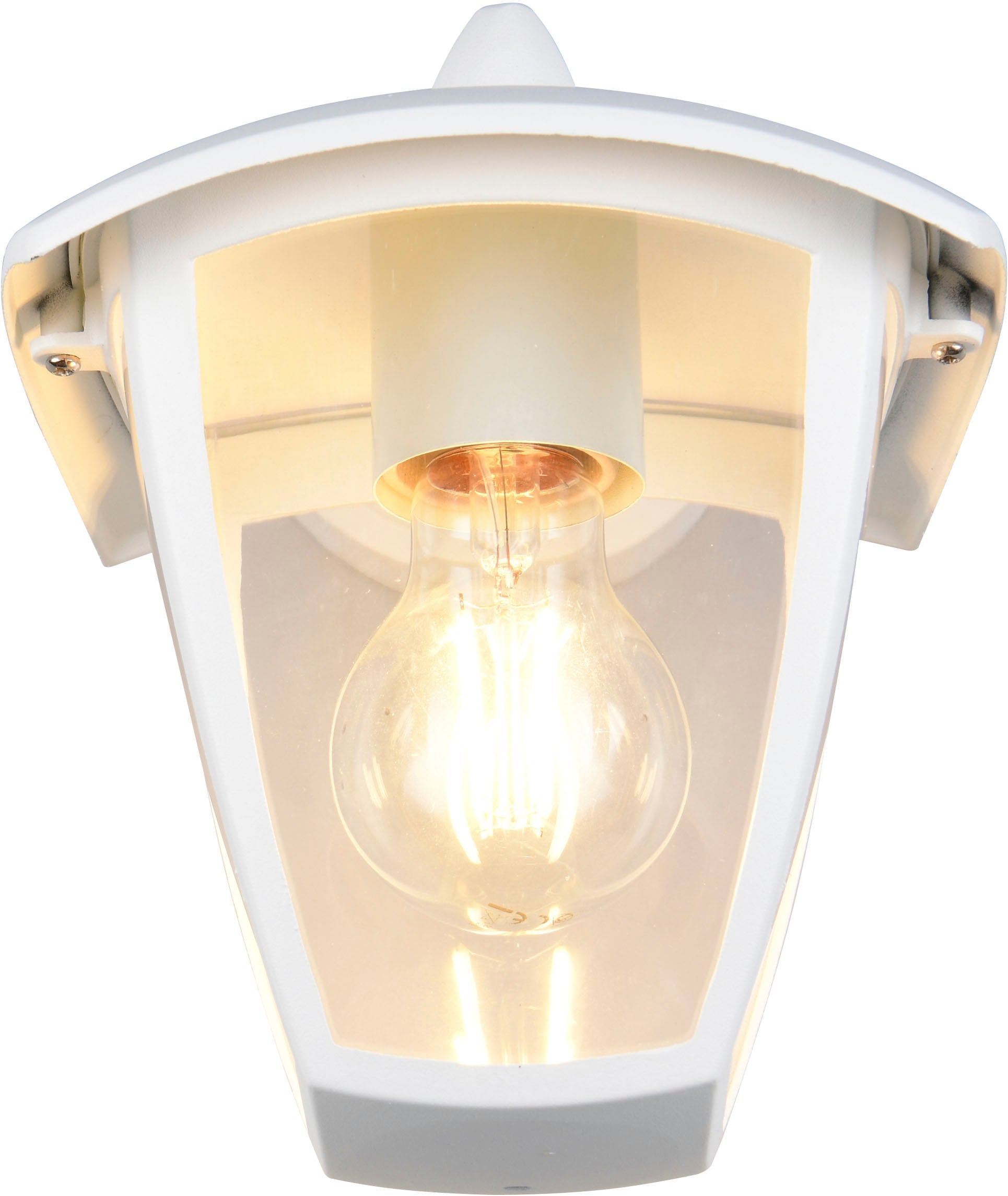 TRIO Leuchten Außen-Wandleuchte »VENTA, Laterne Hauswand Fassadenbeleuchtung, exkl 1x E27 max 10W, IP44«, 1 flammig, Leuchtmittel E27 | Leuchtmittel wechselbar, Wandlampe Laternen-Optik, abwärts gerichtet, Schirm Kunststoff