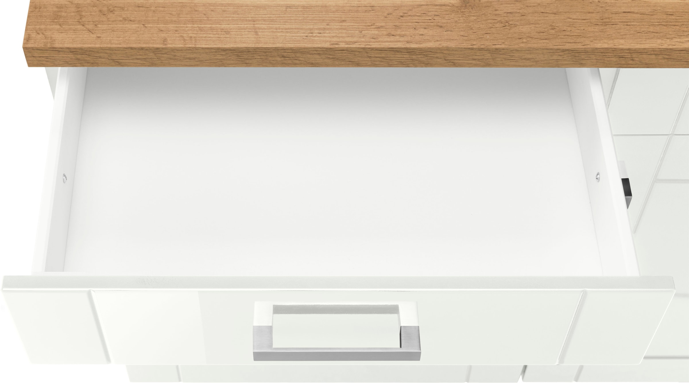 KOCHSTATION Unterschrank »KS-Tinnum«, 120 cm breit, Metallgriffe, MDF Fronten, 2 Schubkästen, 2 Türen