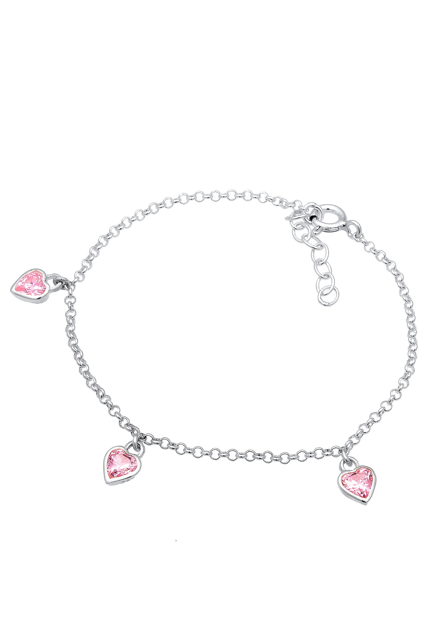 Elli Armband »Herz Zirkonia Pink 925 Sterling Silber«