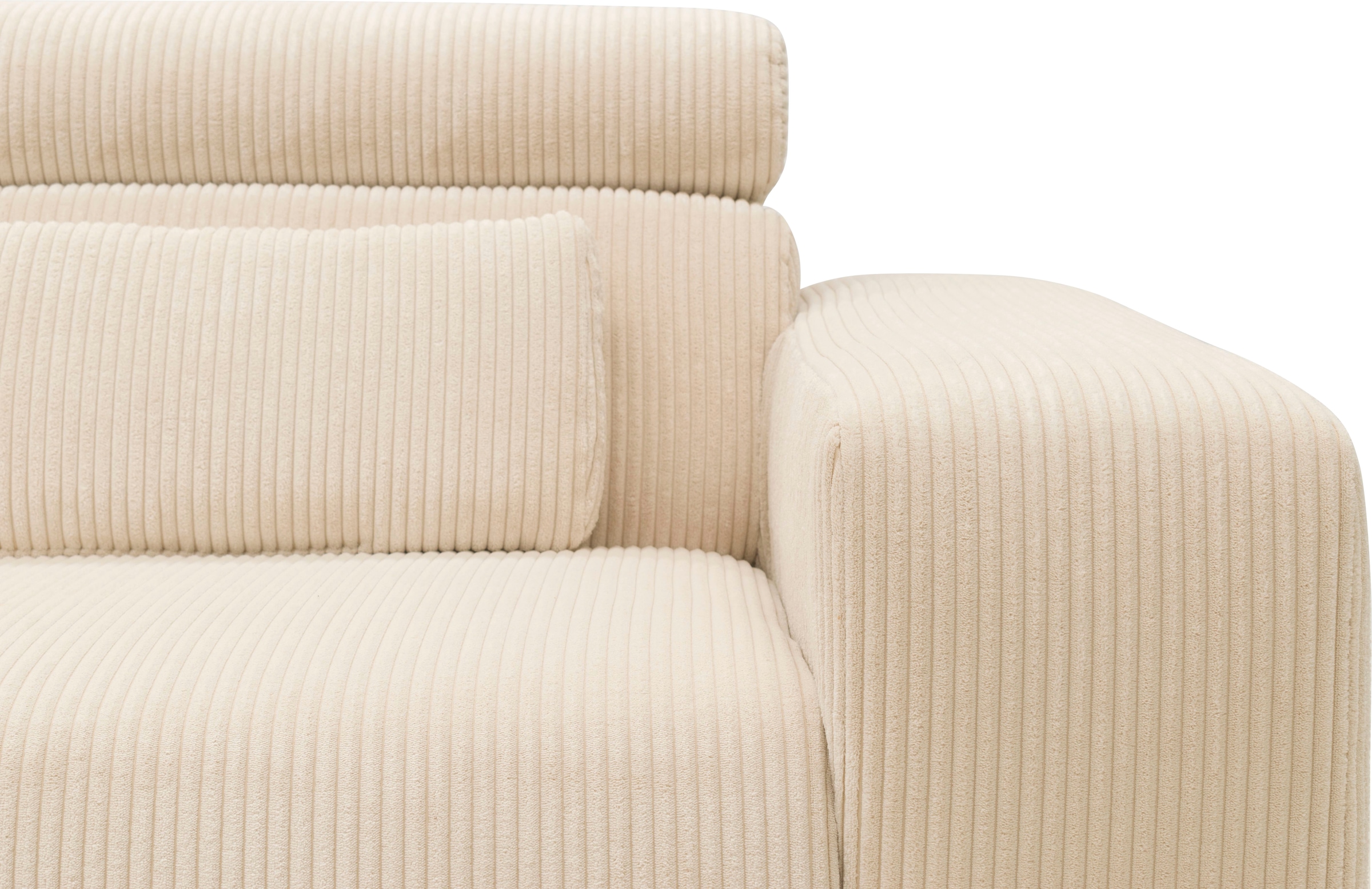 DOMO collection Ecksofa »Brandon große Ausführung B/T/H: 289/177/80 cm, auch in Leder und Cord«, mit Kopfteilverstellung, wahlweise Sitztiefenverstellung, L-Form