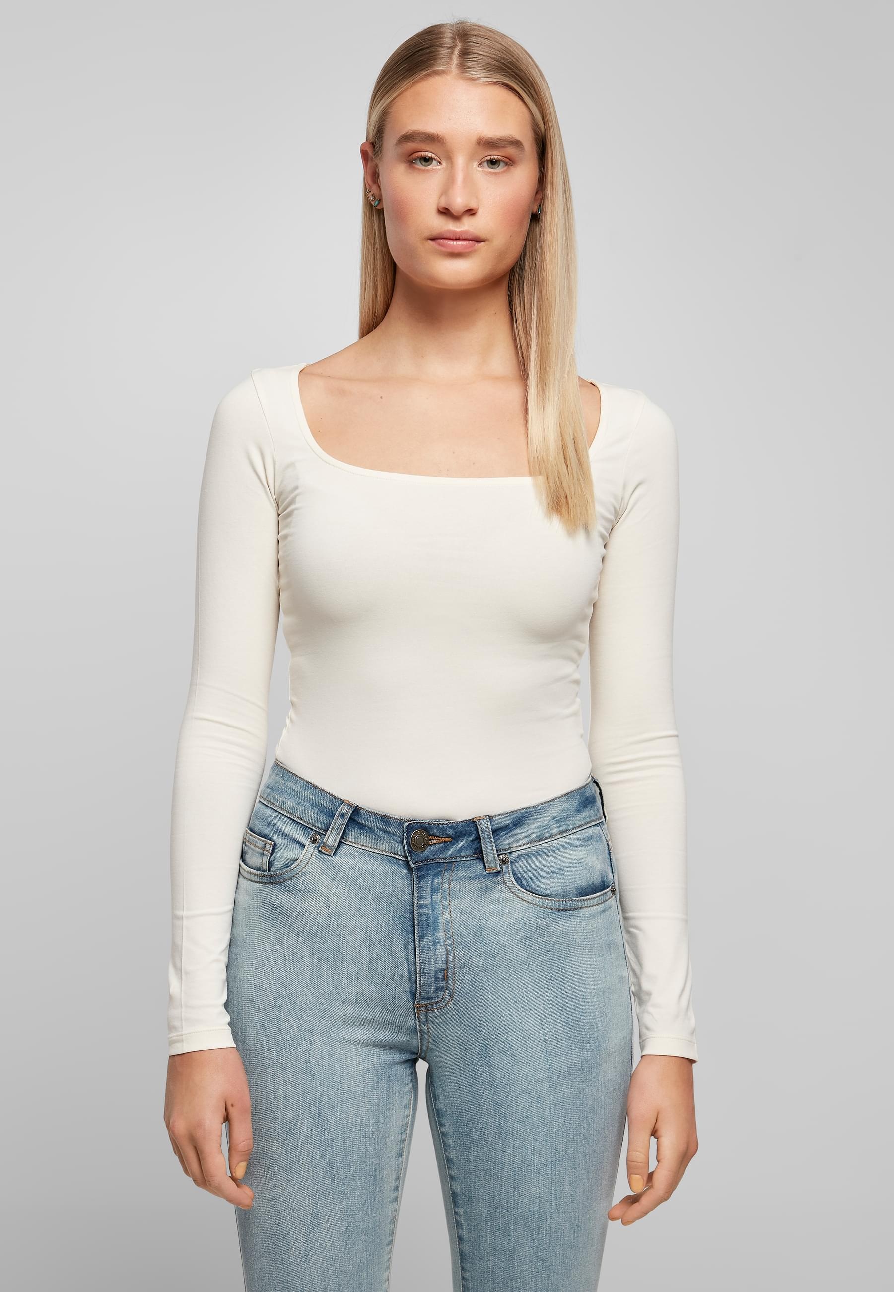URBAN CLASSICS Langarmshirt »Urban Classics Damen Ladies Organic Longsleeve Body«, (1 tlg.)