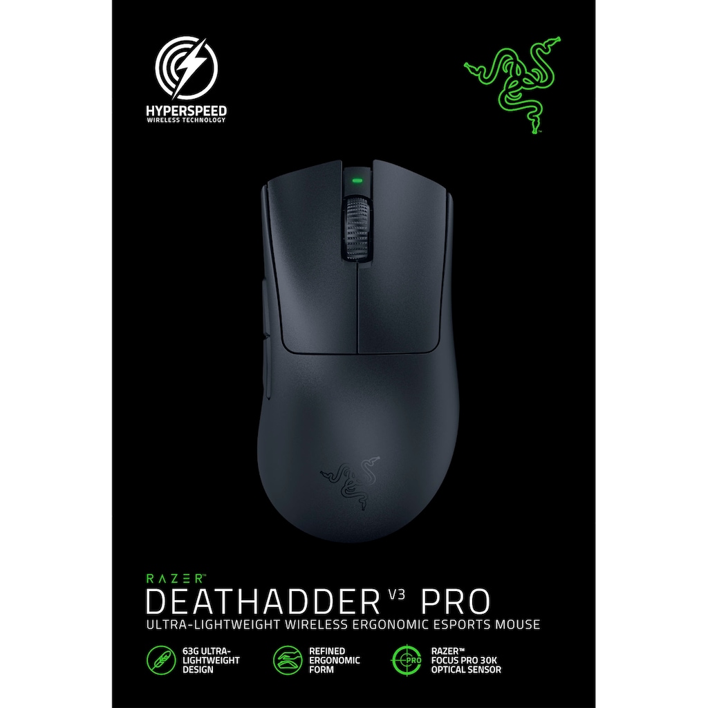 RAZER Gaming-Maus »DeathAdder V3 Pro«, RF Wireless-kabelgebunden