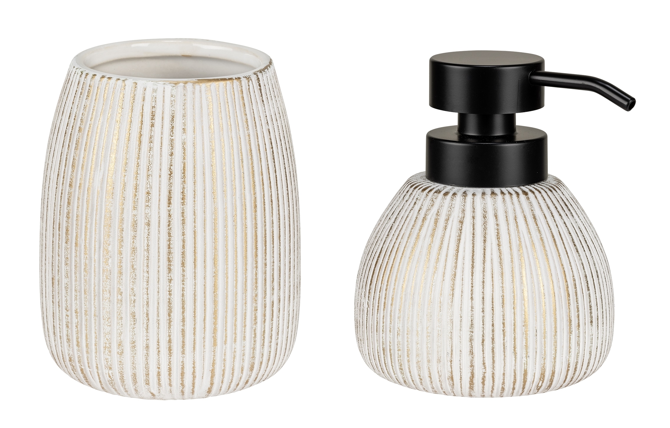 WENKO Badaccessoire-Set "Pascoli" Seifenspender und Zahnputzbecher, Keramik günstig online kaufen