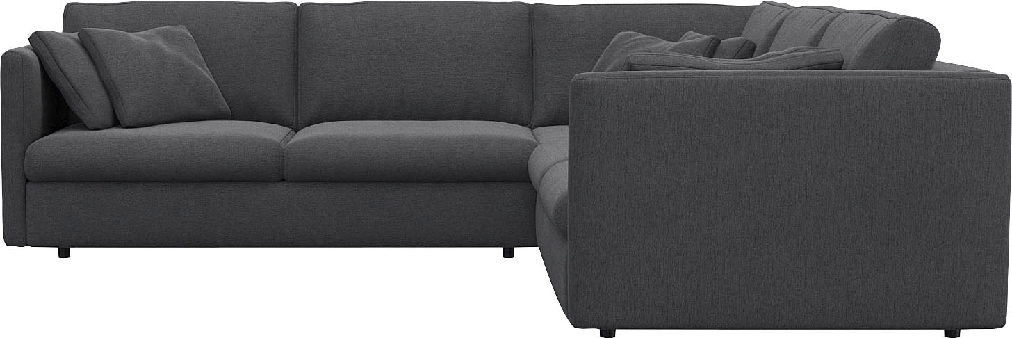 FLEXLUX Ecksofa "Lovane gleichschenklig, bequem und komfortabel" Weich & anschmiegsam, große Sitztiefe auf Kaltschaum, Dekokissen inkl.