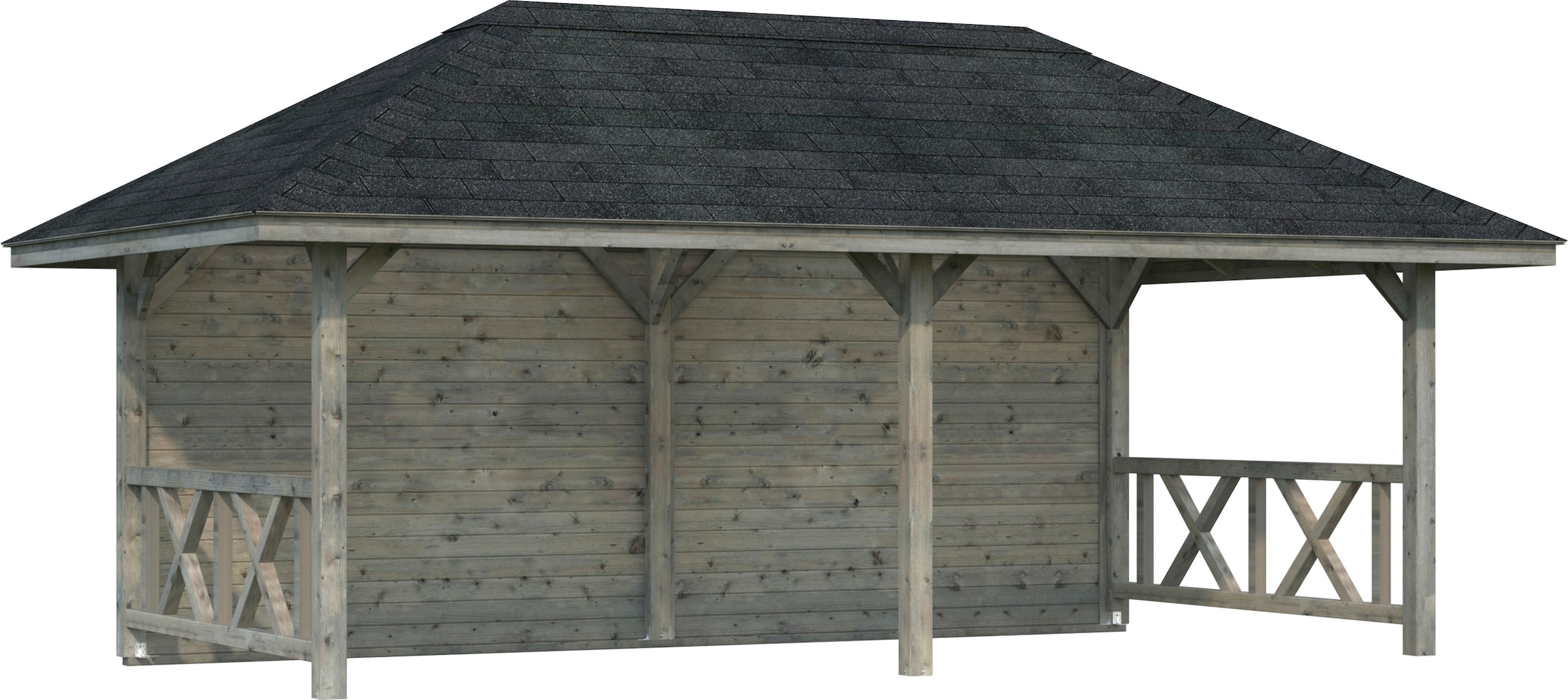 Palmako Holzpavillon "Bianca 16,6 m² Set 2", BxTxH: 588x300x323 cm