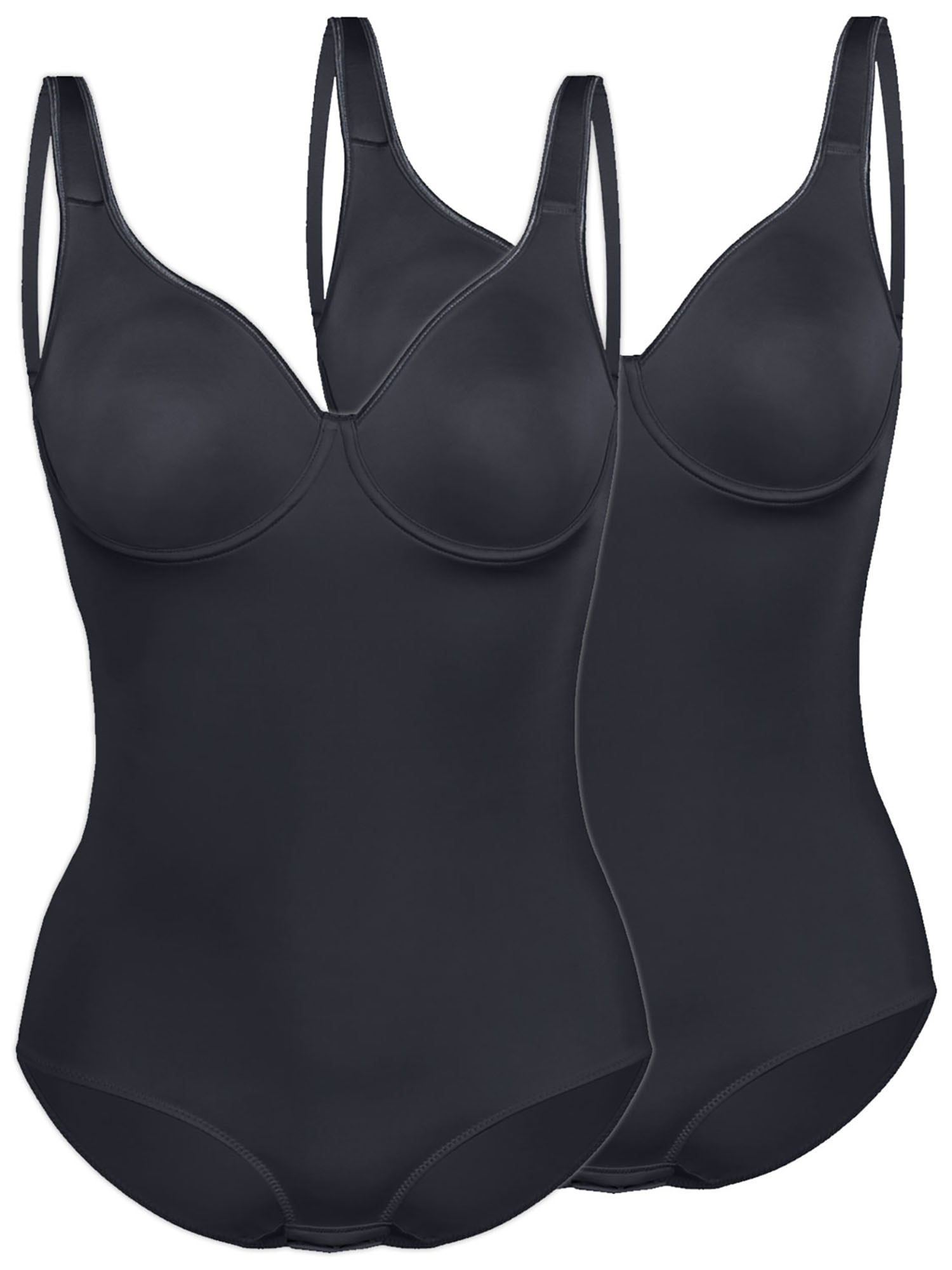 SASSA Damen Body "2er Pack Body mit Bügel Basic Control", Gr. 95, schwarz, Obermaterial: 83% Polyamid PA. 17% Elasthan EL., Bodys