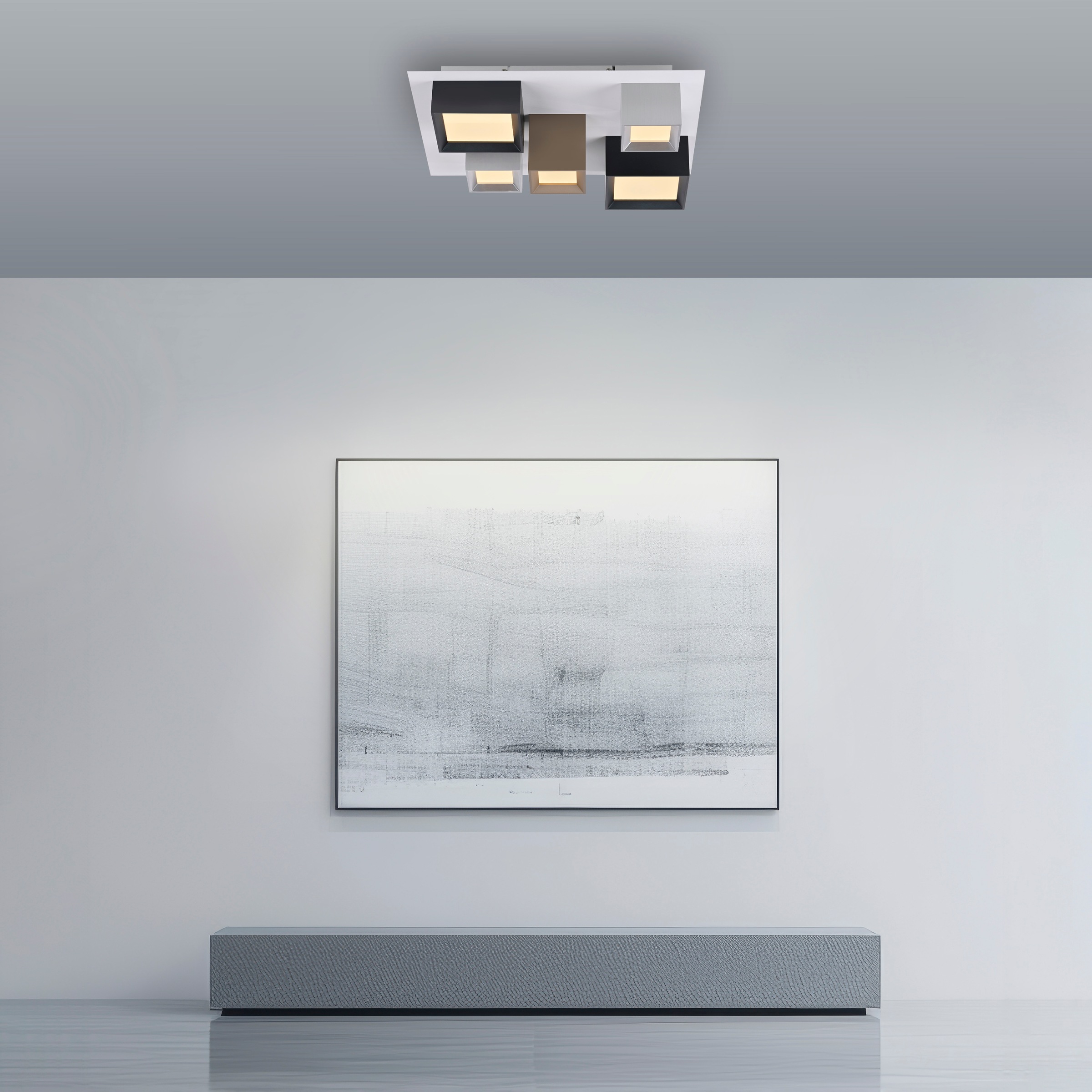 Neuhaus PURE LED Deckenleuchte »PURE Manhattan« LED-Board 1 Stk. warmweiß - kaltweiß Stufenloses dimmen per Funk-Fernbedienung, CCT, Multicolor