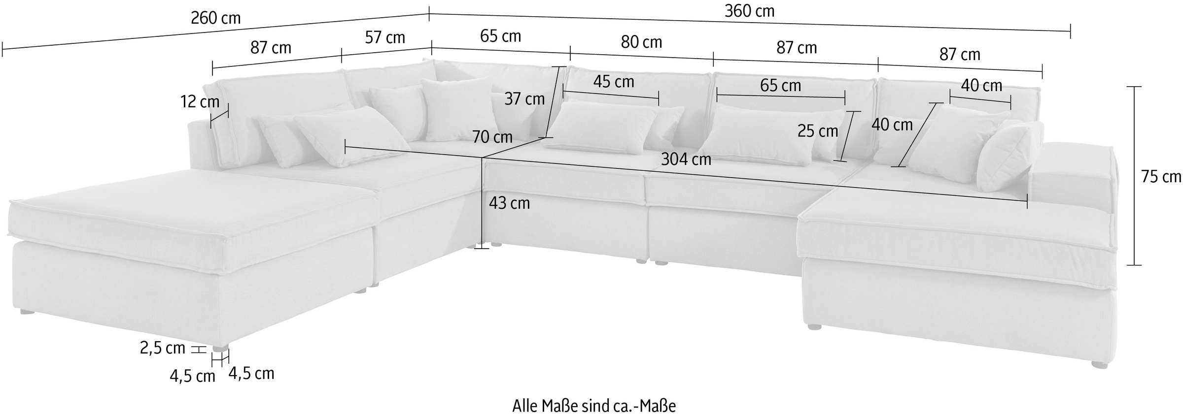 RAUM.ID Wohnlandschaft Florid, in verschiedenen Stoffqualitäten und Farben