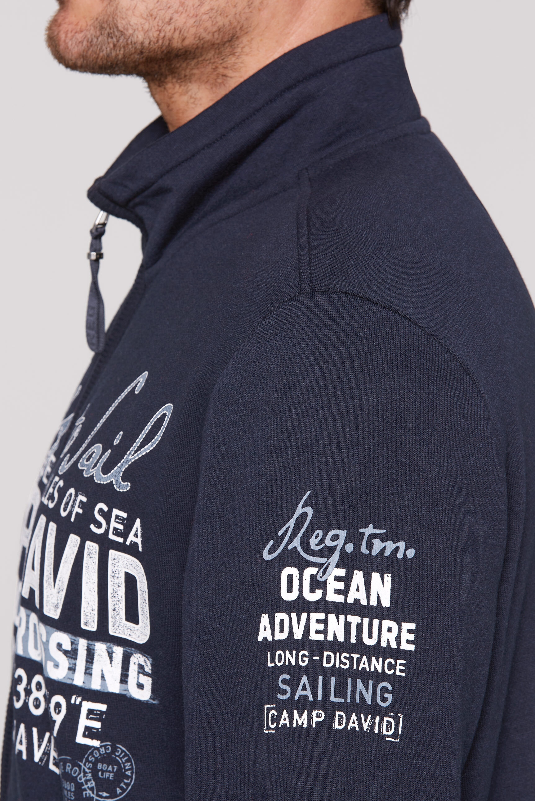 CAMP DAVID Sweatjacke, mit Stehkragen