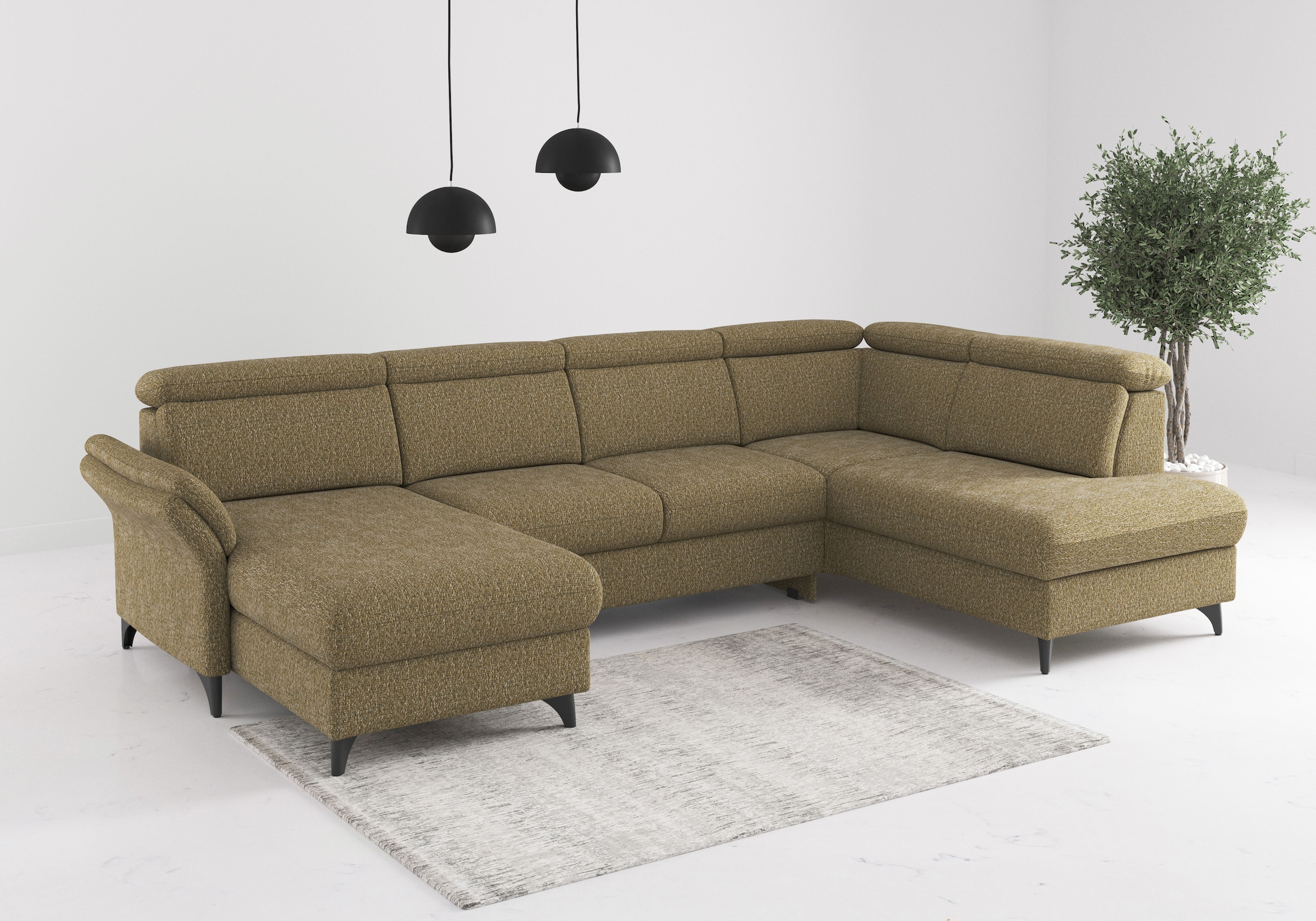 Sit & More Glendale U-Shape Sectional Sofa olive 10