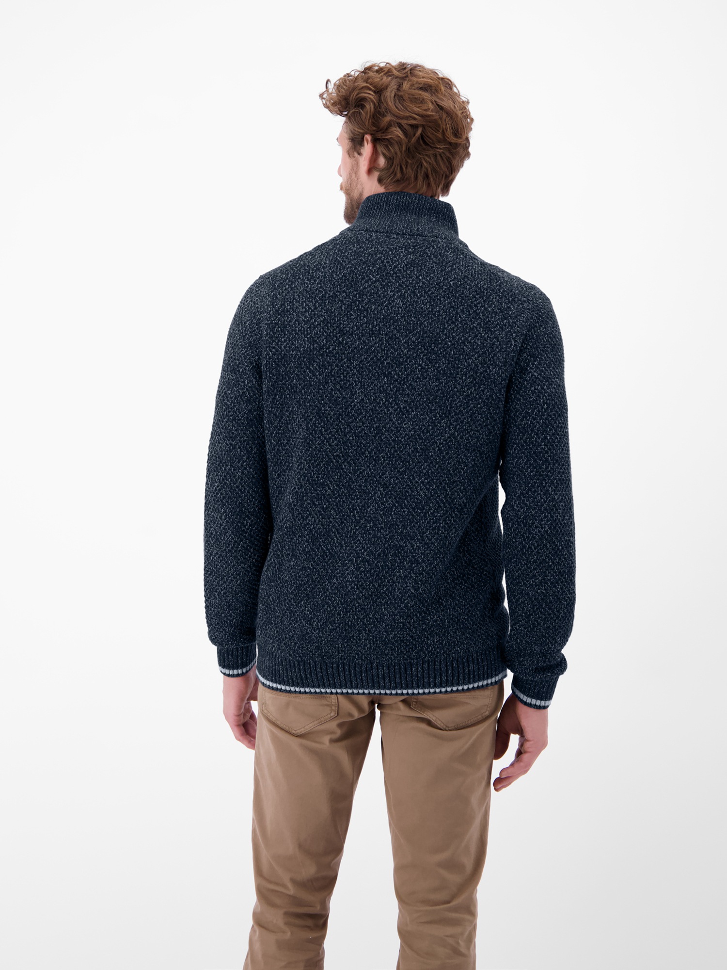 LERROS Strickpullover "LERROS Strickpullover mit Zopfmuster und Troyerkrage günstig online kaufen