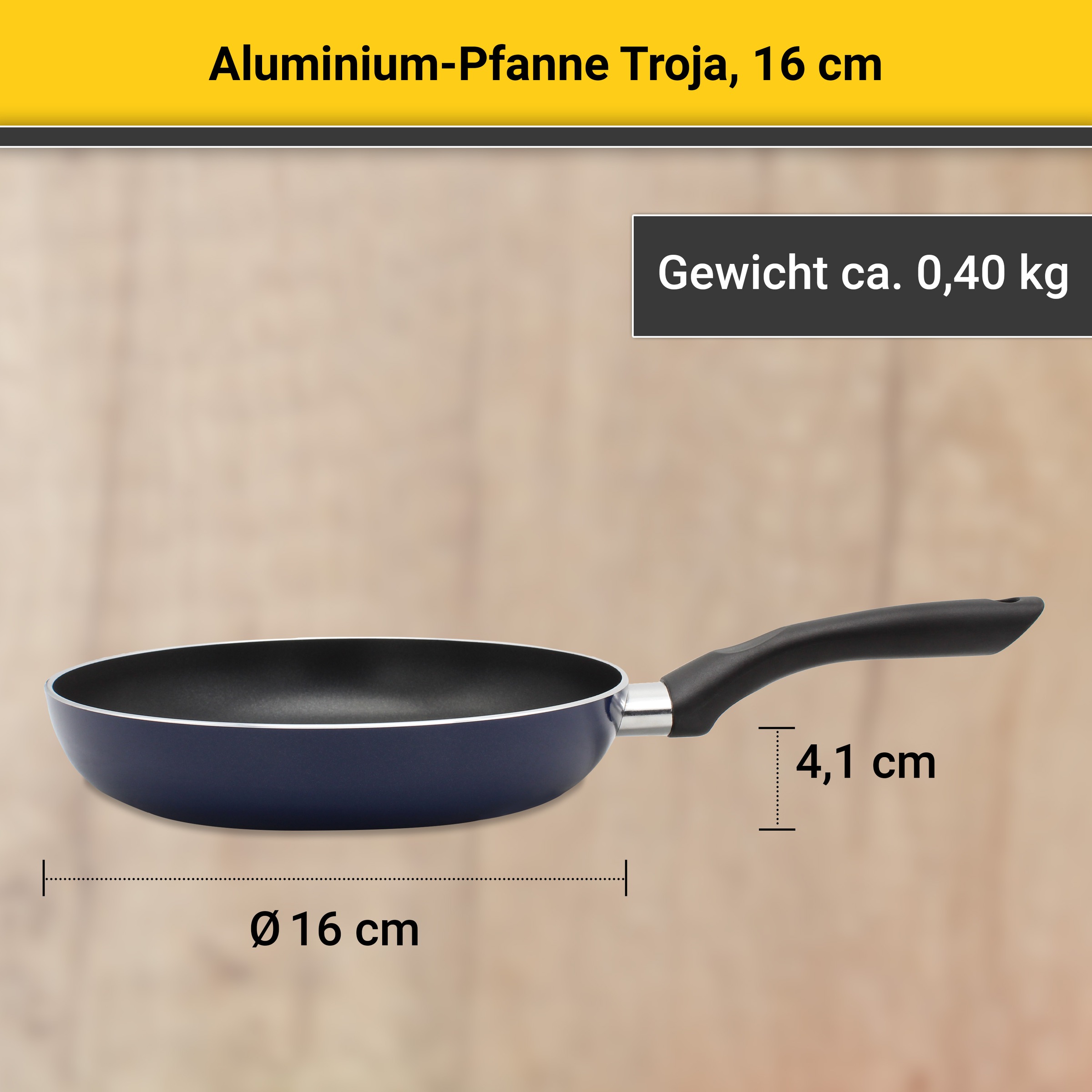 Krüger Bratpfanne »Troja«, Aluminium, (1 tlg.), für Induktions-Kochfelder geeignet