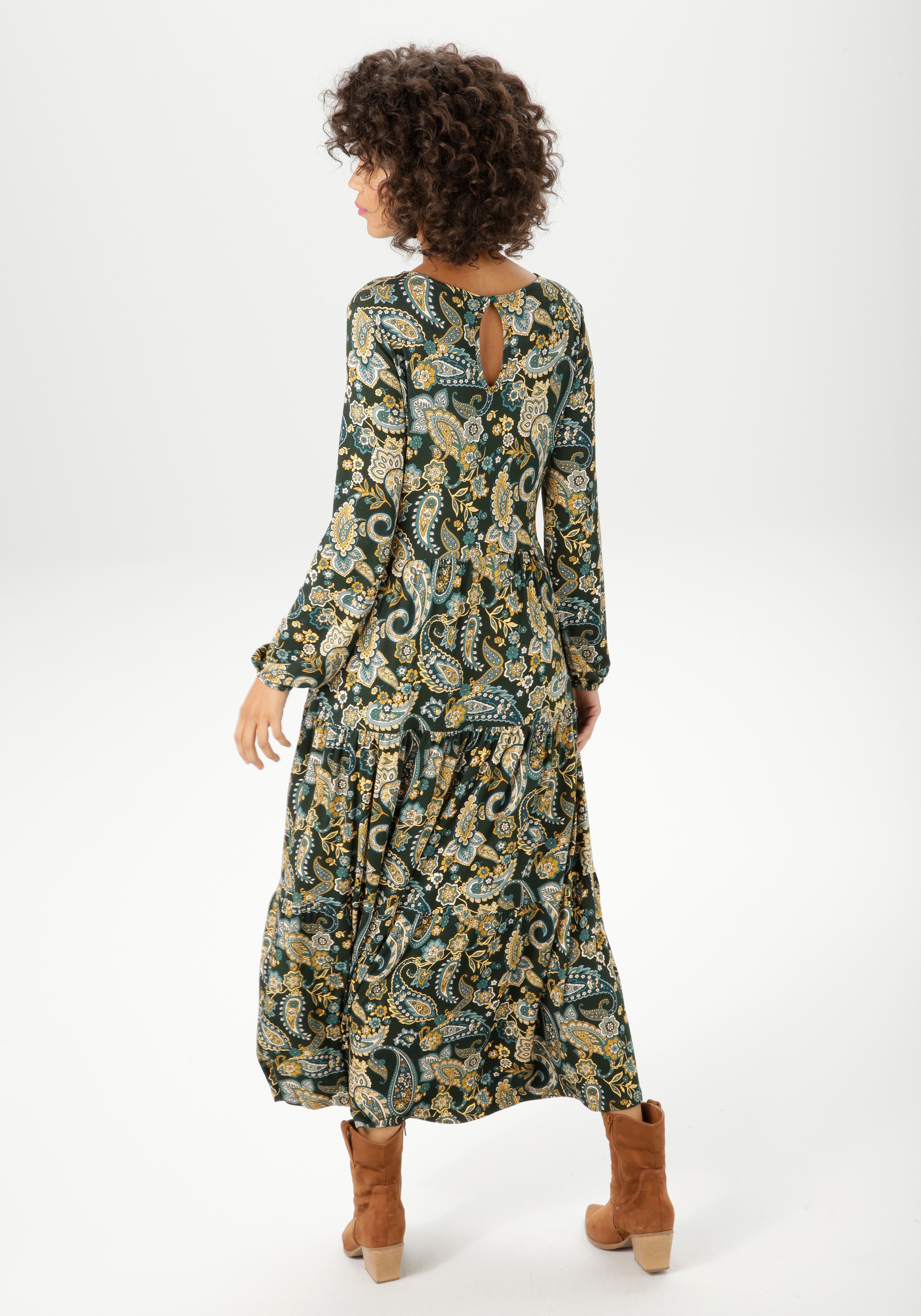 Thumbnail - Aniston CASUAL Jerseykleid mit farbharmonischem Paisley-Muster