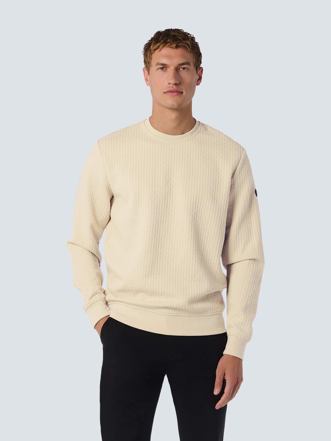 NO EXCESS Sweater "No Excess Jacquard Pullover mit Rundhalsausschnitt"