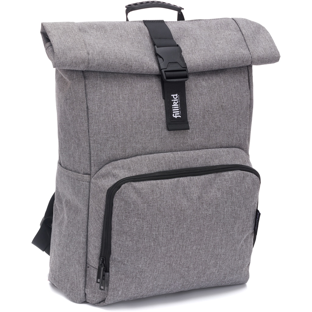 Fillikid Wickelrucksack »Tokio, grau melange«, mit Wickelauflage und Volumenerweiterung