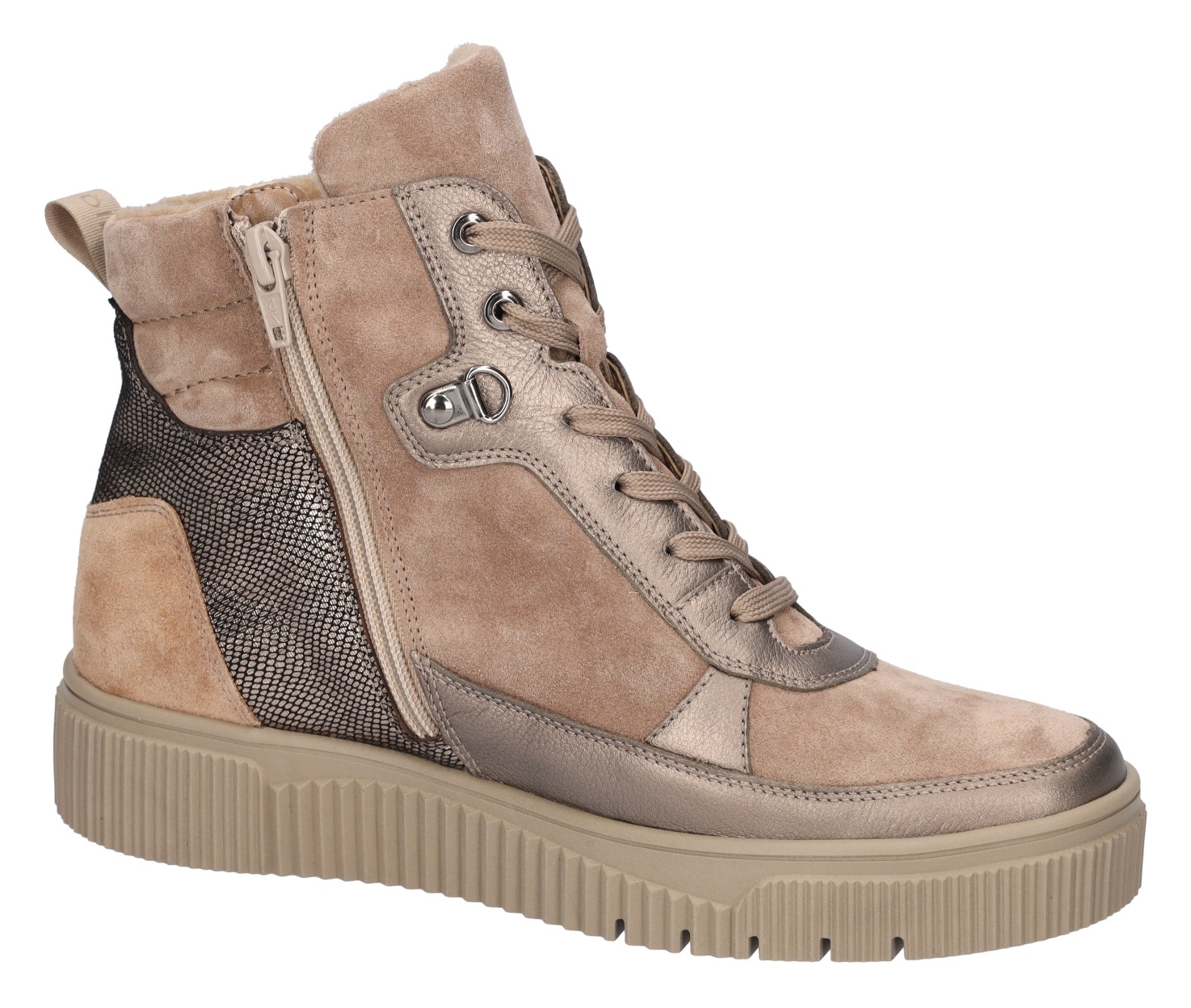 Waldläufer Stiefelette »K-Sansa«  Schnürboots, Plateaustiefelette mit Metallic-Details, K-Weite