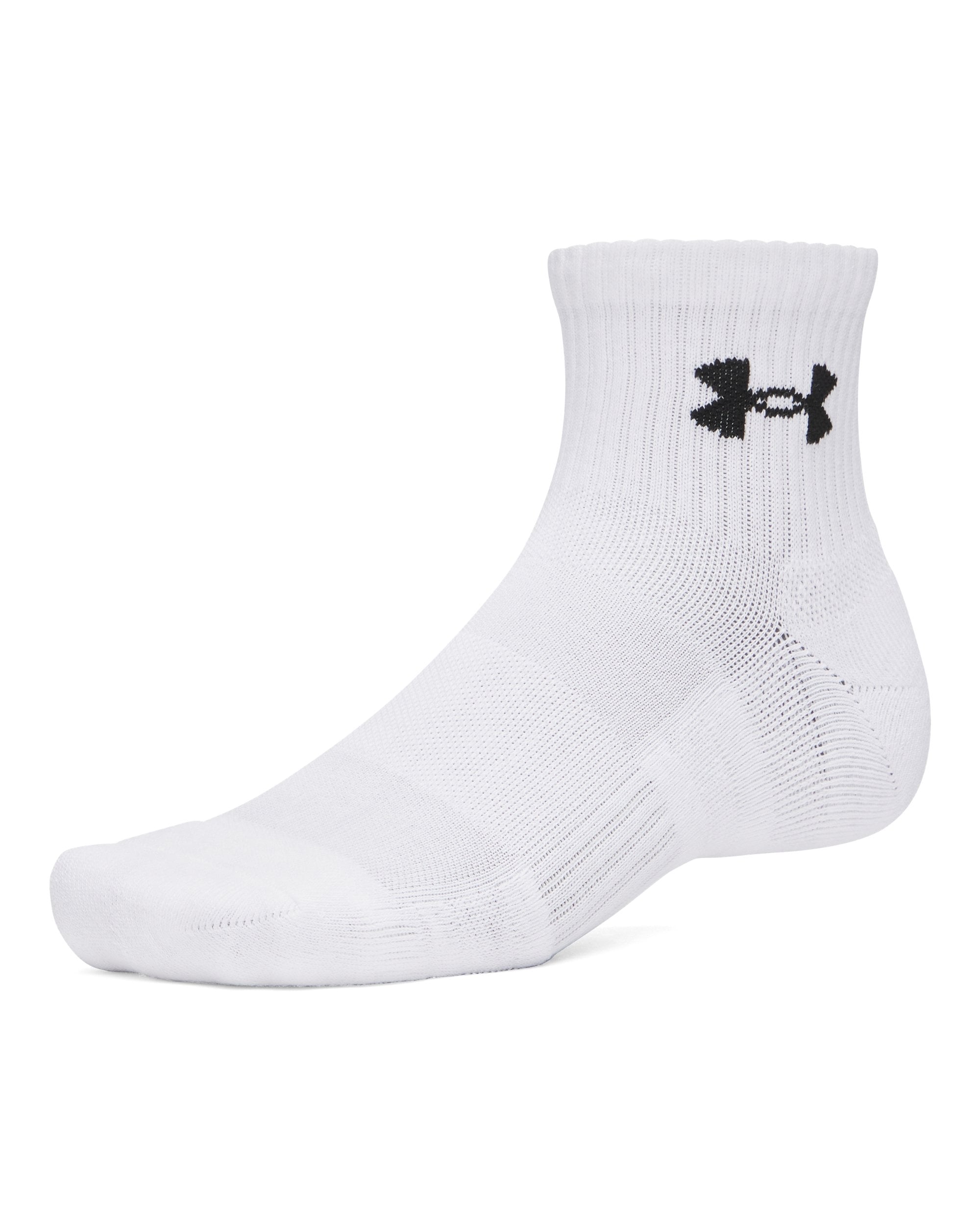 Under Armour Sportsocken "UA PERFORMANCE COTTON 3P QTR" Packung, 3 Paar tlg. für vielseitige Einsätze, mit strategischen Netzstoffeinsätzen