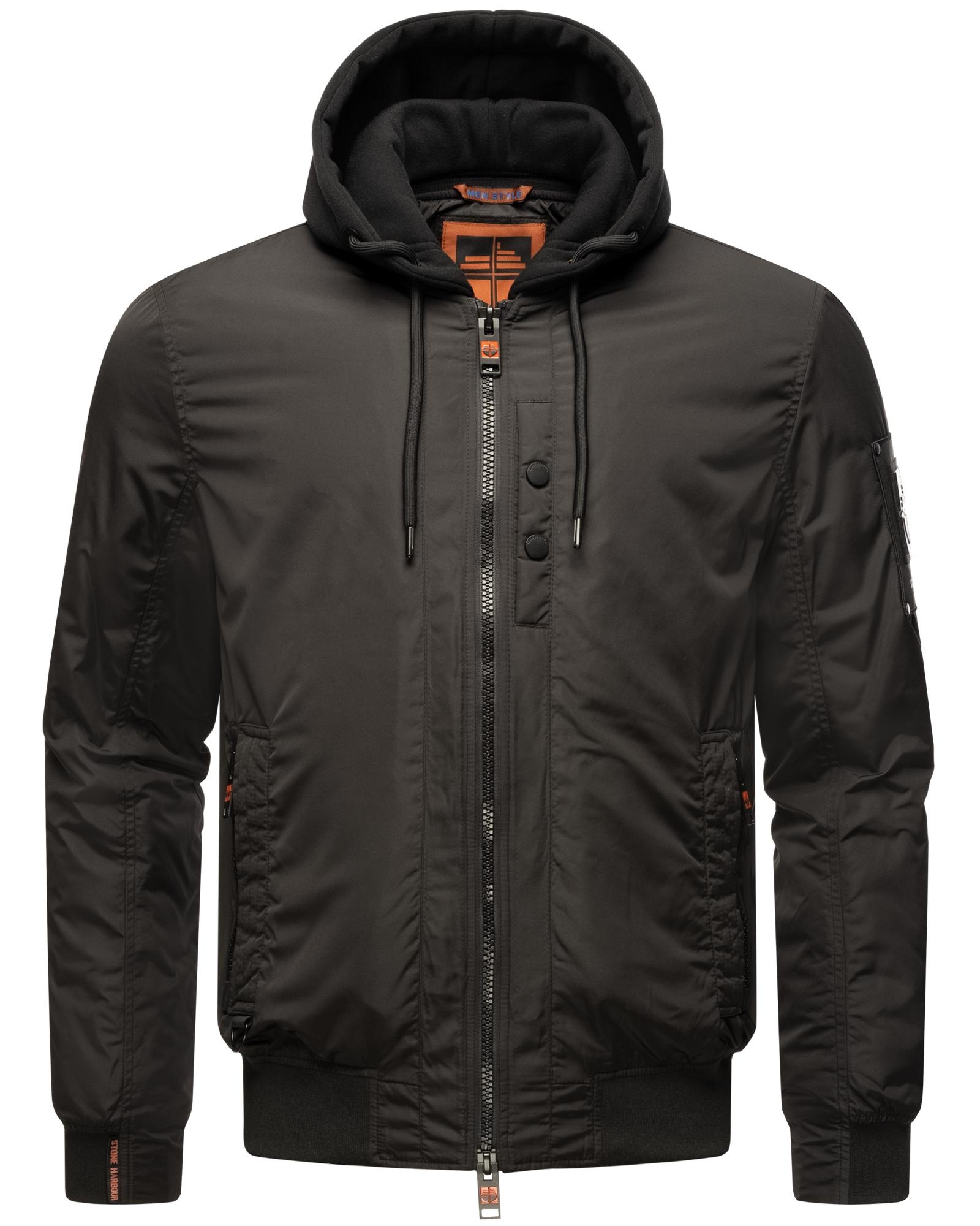 Stone Harbour Bomberjacke "Hoobo", mit Kapuze, Stylische Herren Fliegerjacke mit abnehmbarer Innenjacke