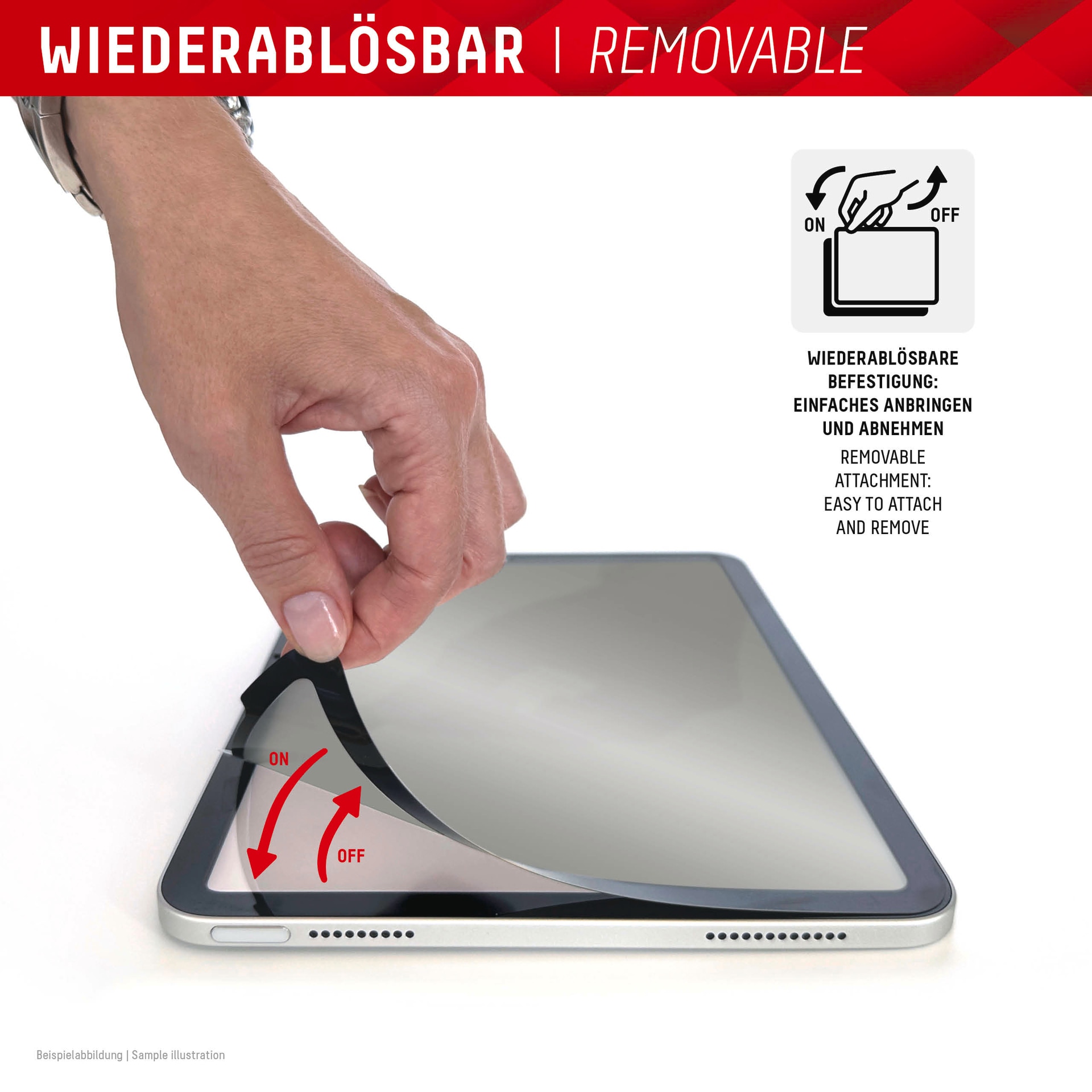 Displex Displayschutzfolie »Tablet Privacy Safe«, für Apple iPad Pro 13''-Apple iPad Air 13'' (2024/2025), Blickschutzfolie, Schutzfolie, Bildschirmschutz, kratz- & stoßfest